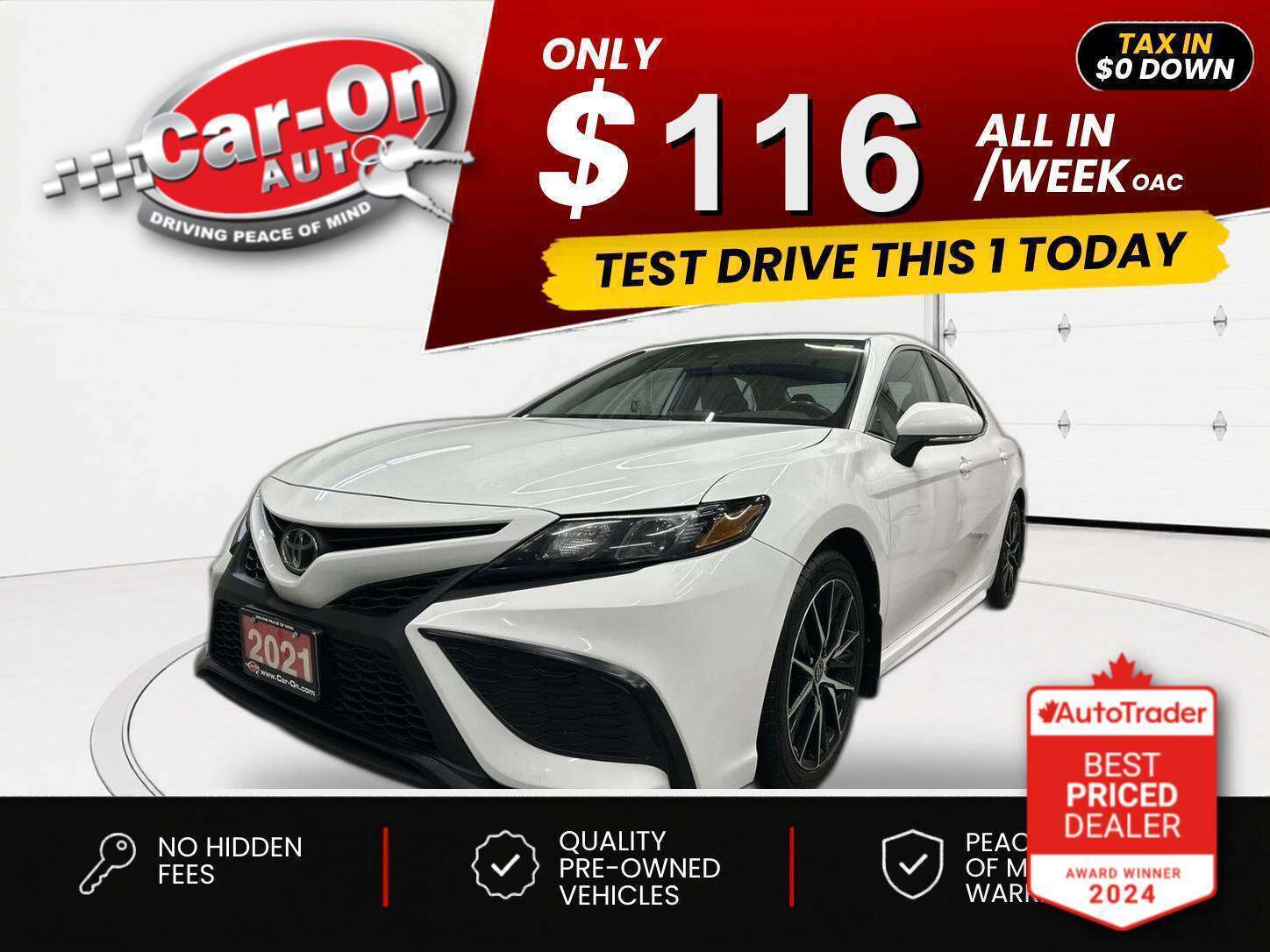White 2021 Toyota Camry SE AWD Sedan All-Wheel Drive Automatic