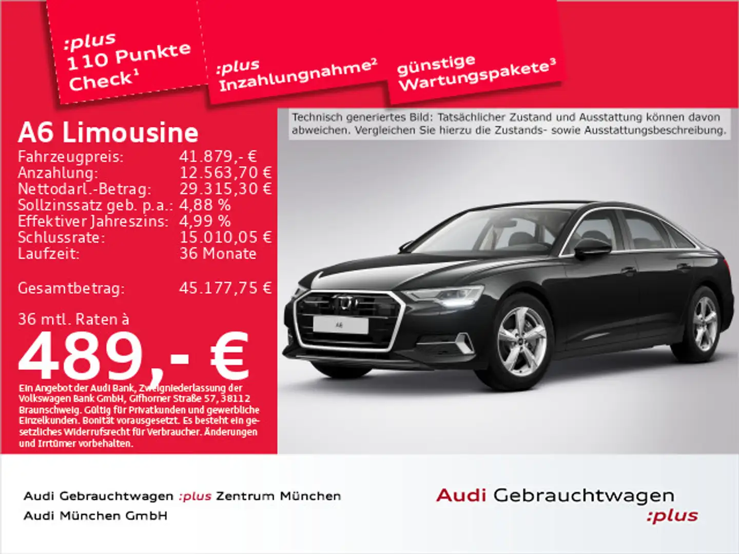 Audi A6 45 TFSI S tronic advanced Navi+/ACC Schwarz - 1