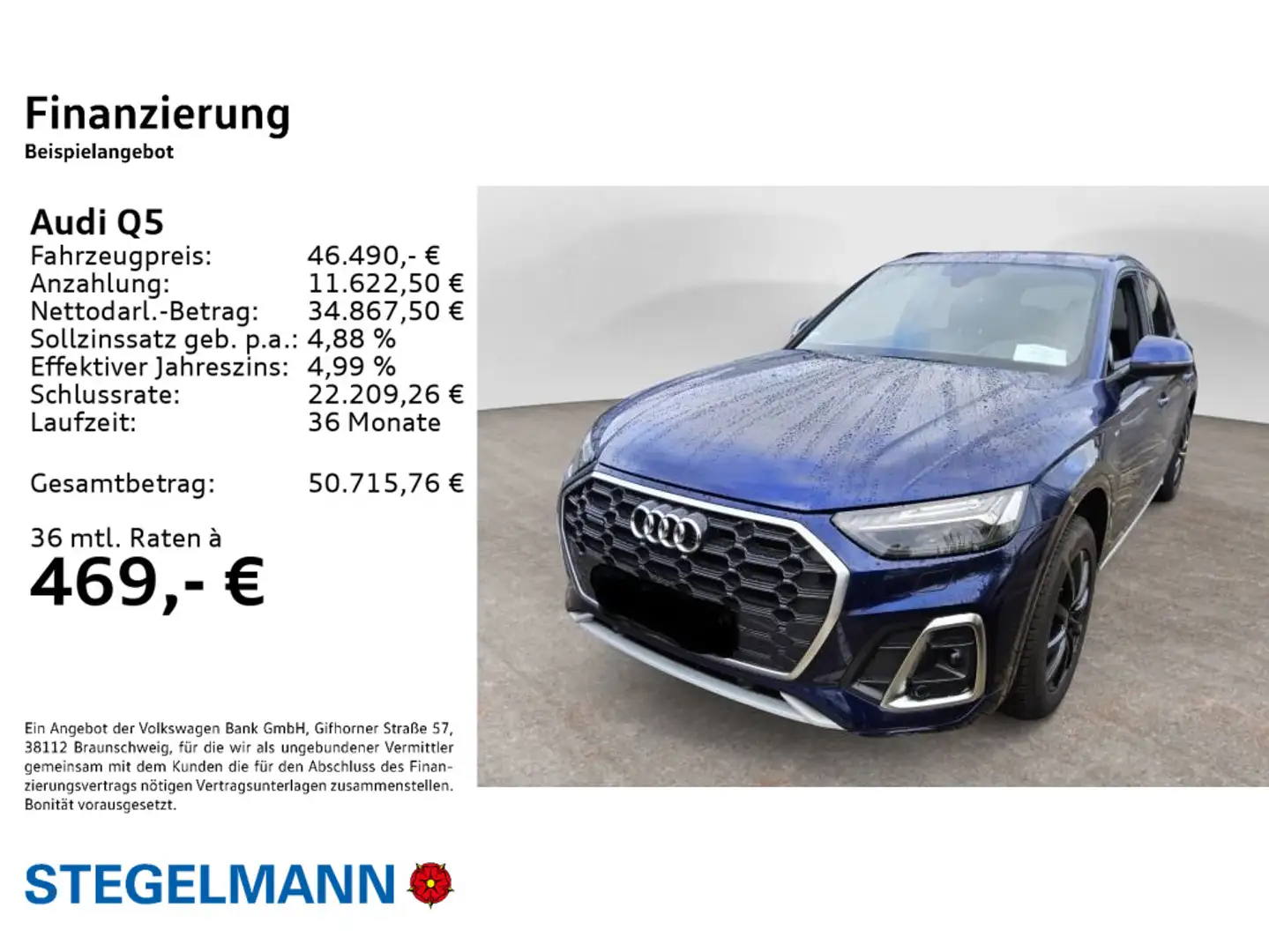 Audi Q5 50 TDI qu. Tiptr. S-Line *Matrix-LED*Head-Up* Blau - 2