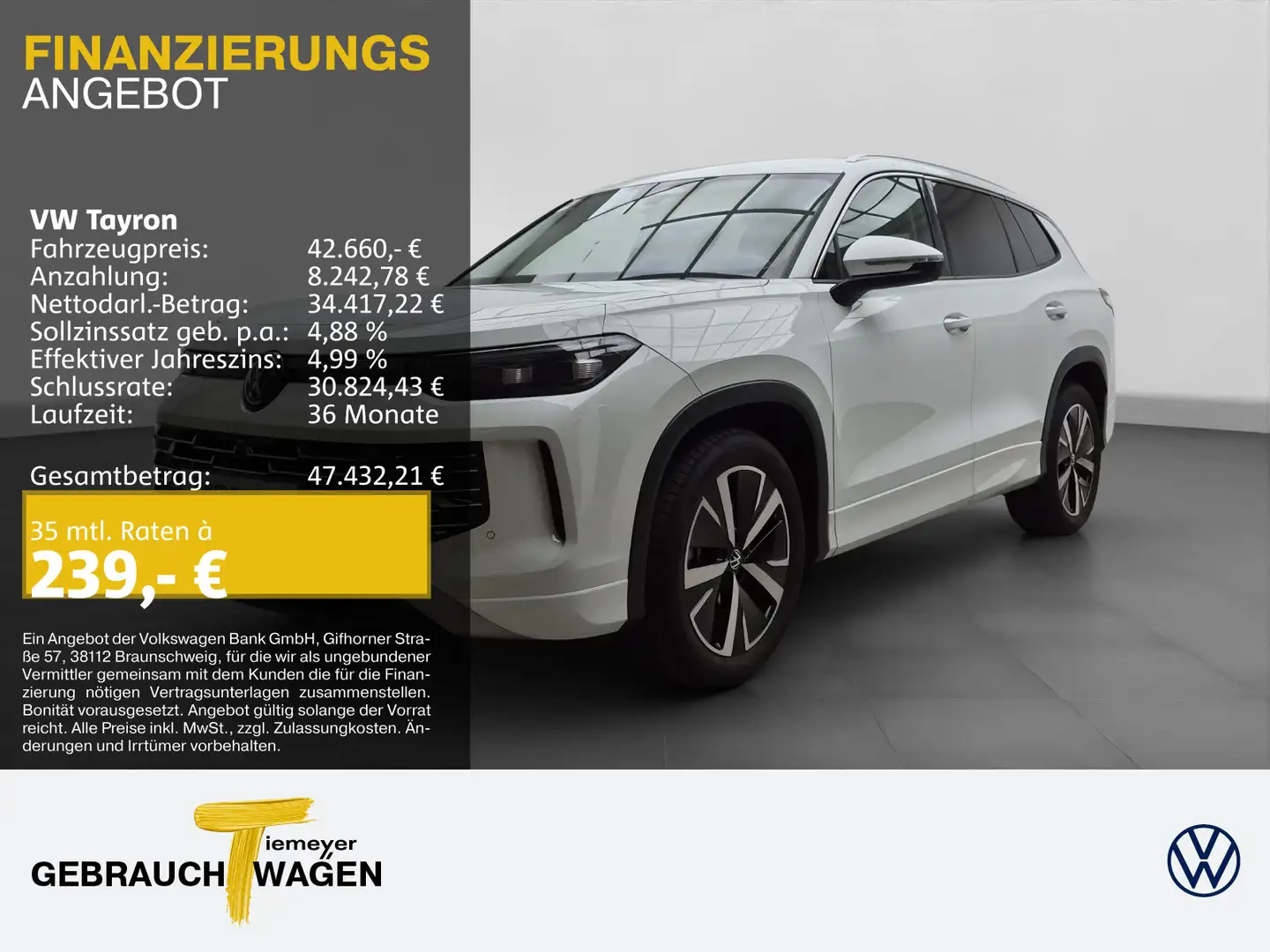 Volkswagen Tayron 1.5 eTSI DSG ELEGANCE IQ.DRIVE AREA VIEW Weiß - 1