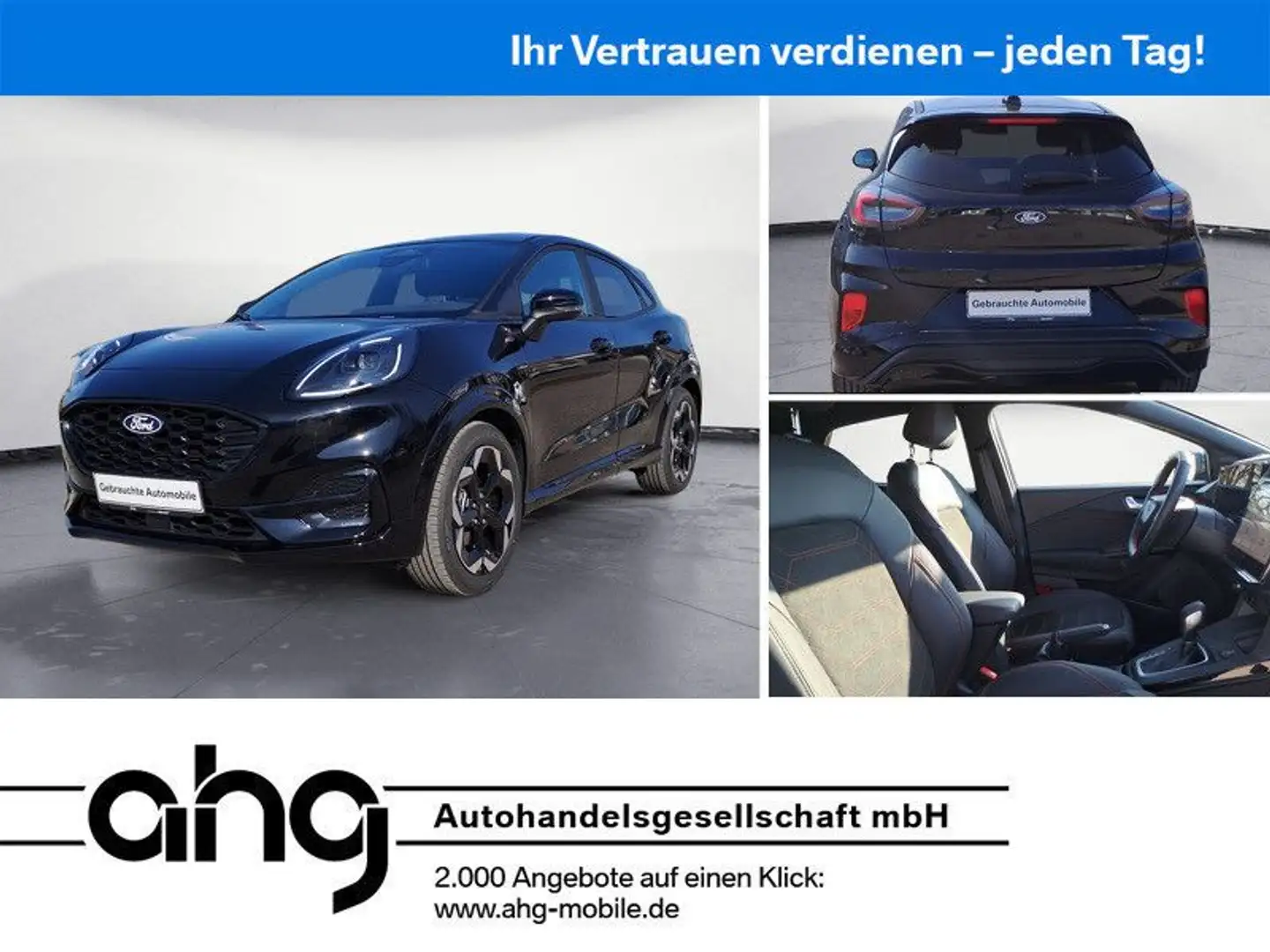 Ford Puma 1,0 EcoBoost Hybrid ST-Line X Auto AHK B&O Zwart - 1