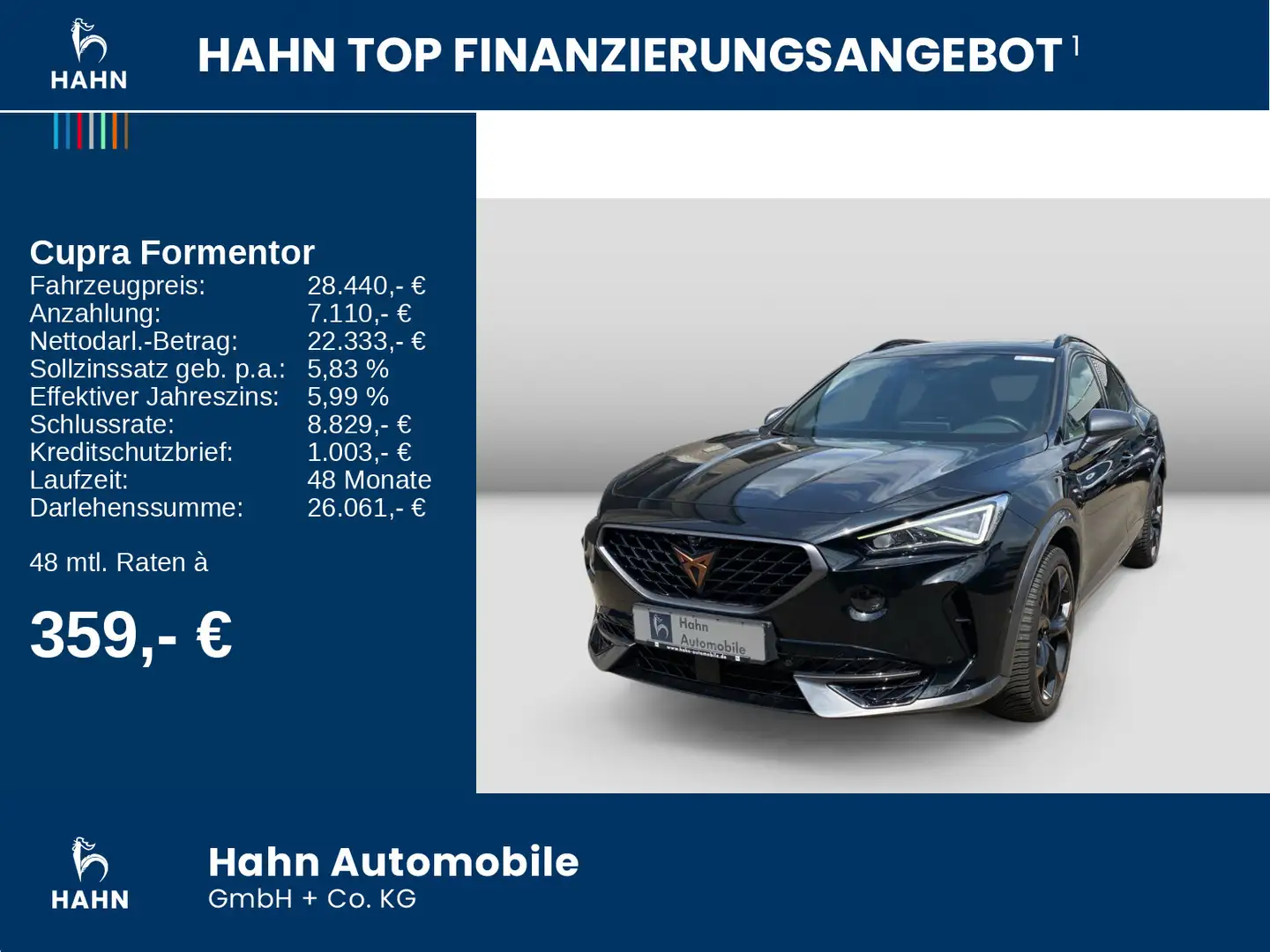 CUPRA Formentor VZ 1.4 e-HYBRID ACC DSG LED Navi Pano Noir - 2