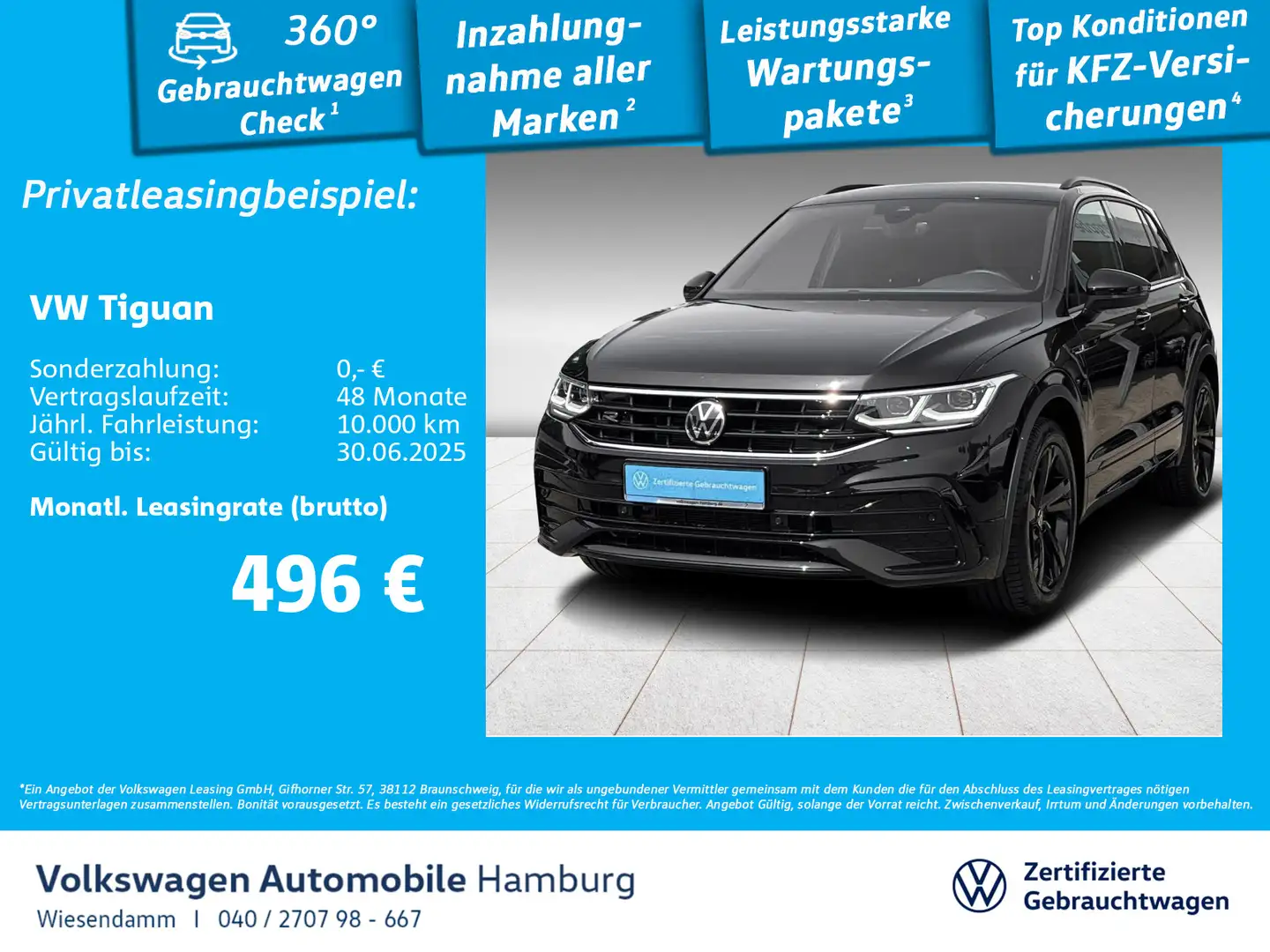 Volkswagen Tiguan 1.5 TSI R-Line DSG Rückfkamera Sitzhzg Schwarz - 1