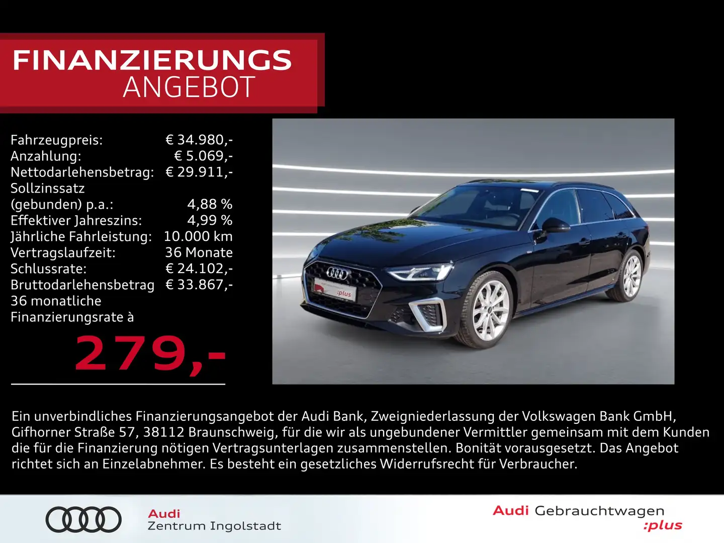 Audi A4 Avant 40 TDI S tronic 2x S line Pano NAVI 18" Noir - 1
