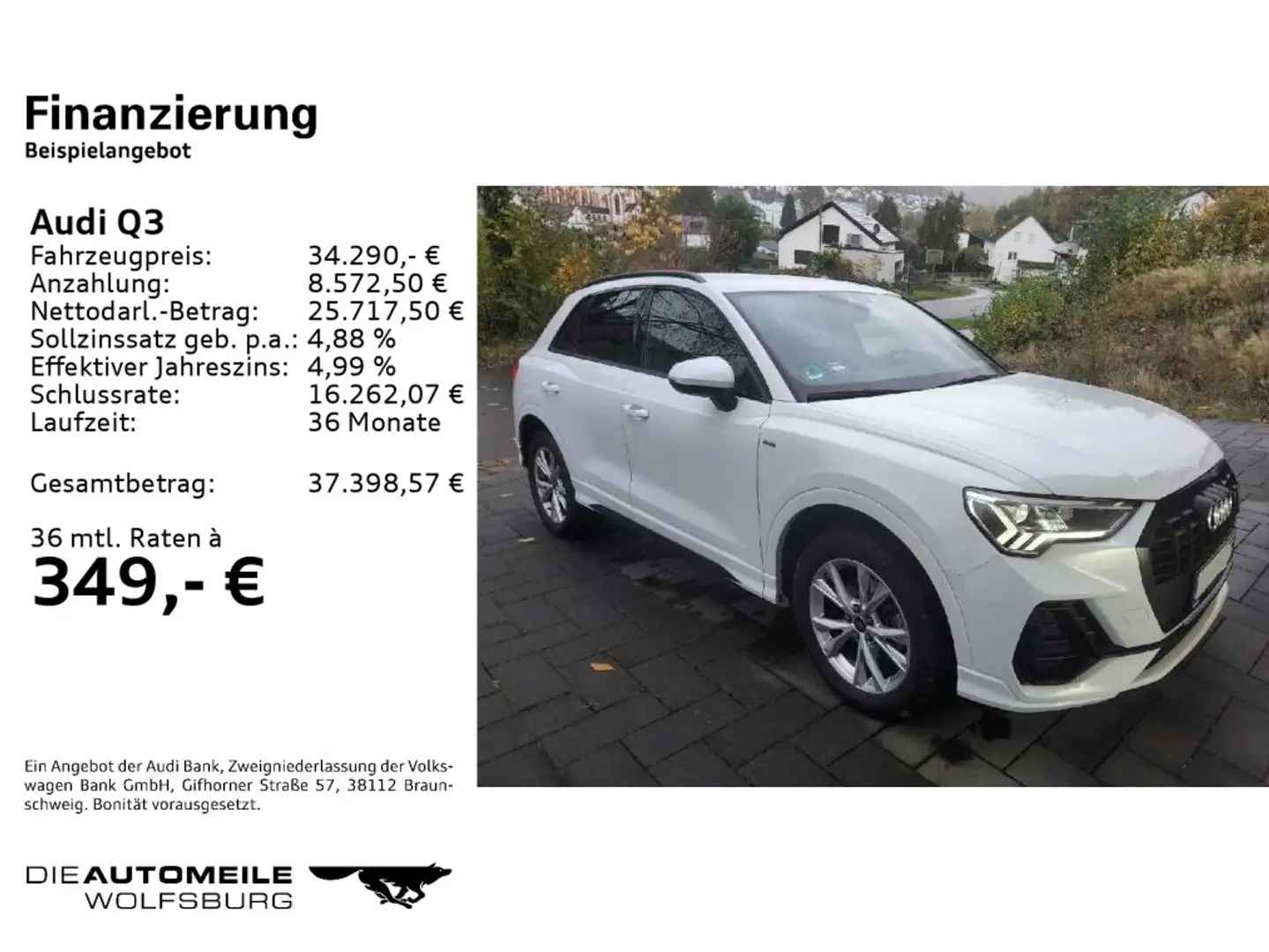 Audi Q3 35TFSI S tronic S-LINE AHK/KAMERA/NAVI/SITZHZ Weiß - 2