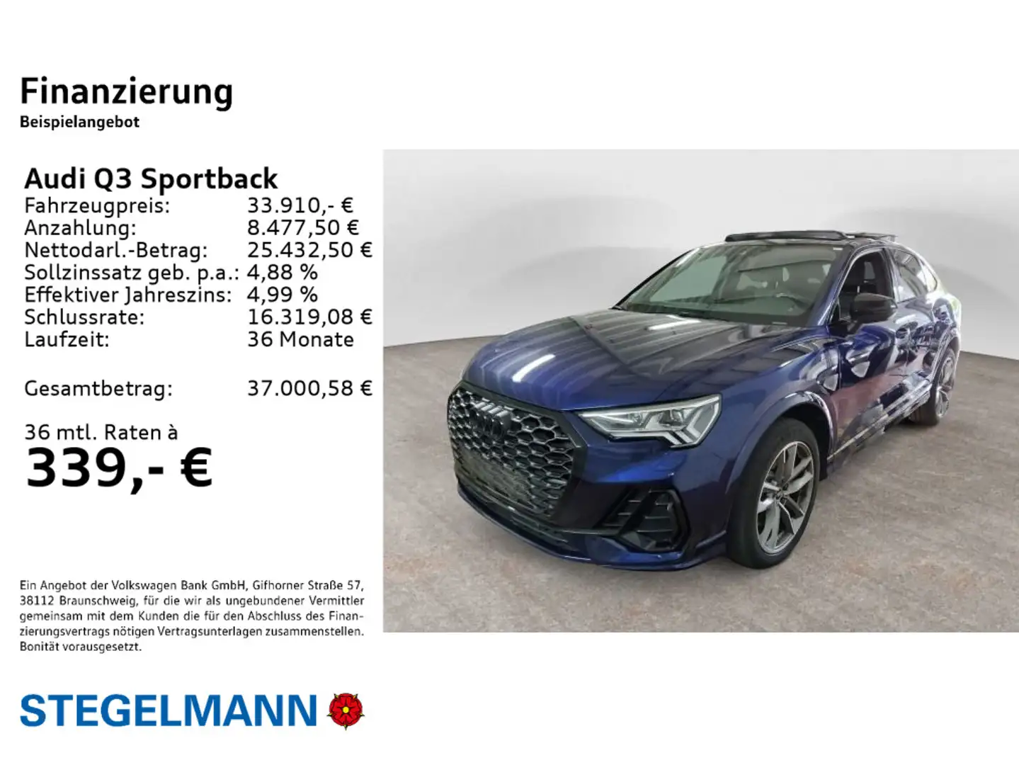 Audi Q3 40 TDI qu. S-tronic S-Line Edition Bleu - 2