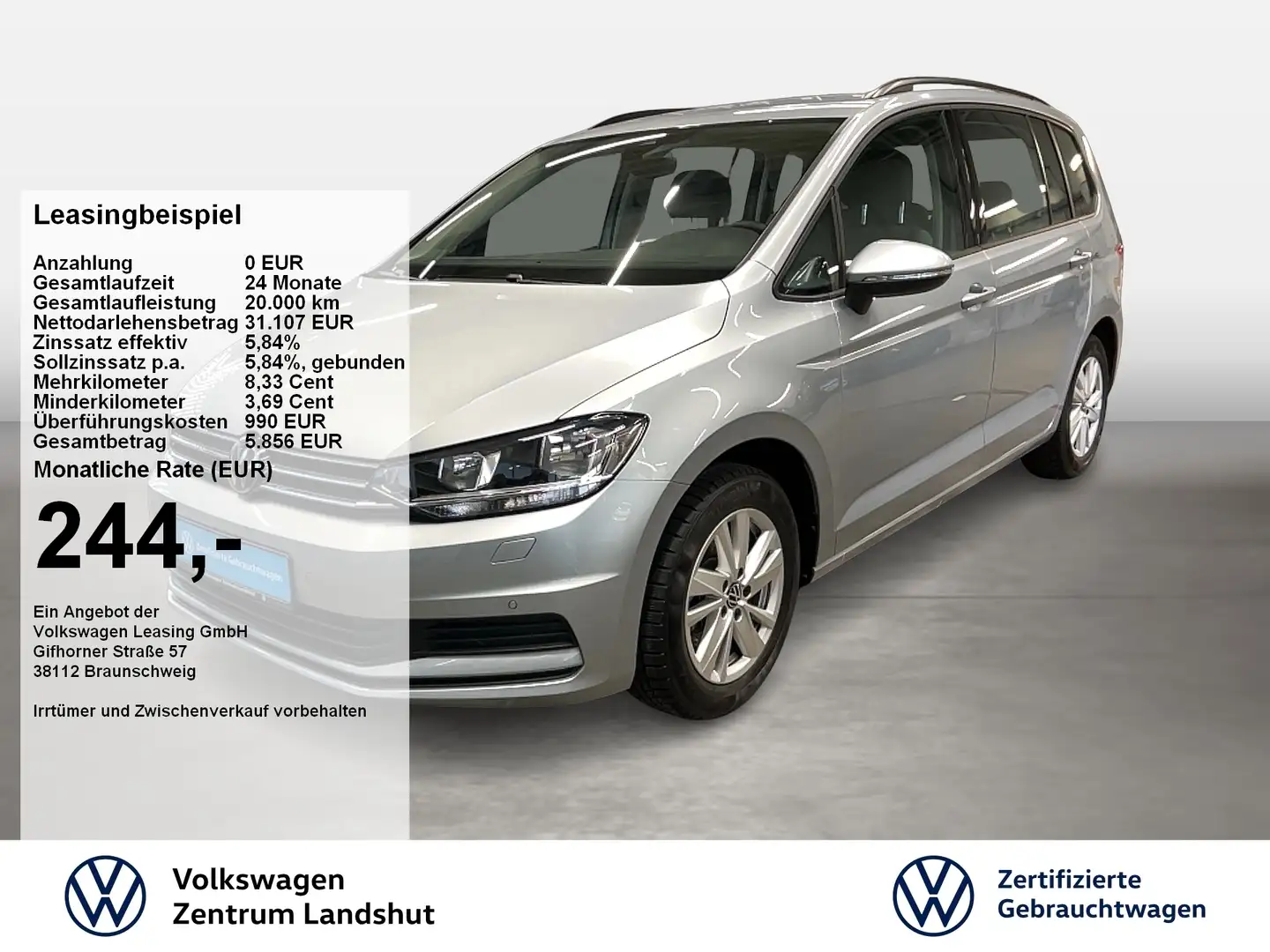 Volkswagen Touran 1.5 TSI Comfortline ACC SpurH Virtual Argent - 1