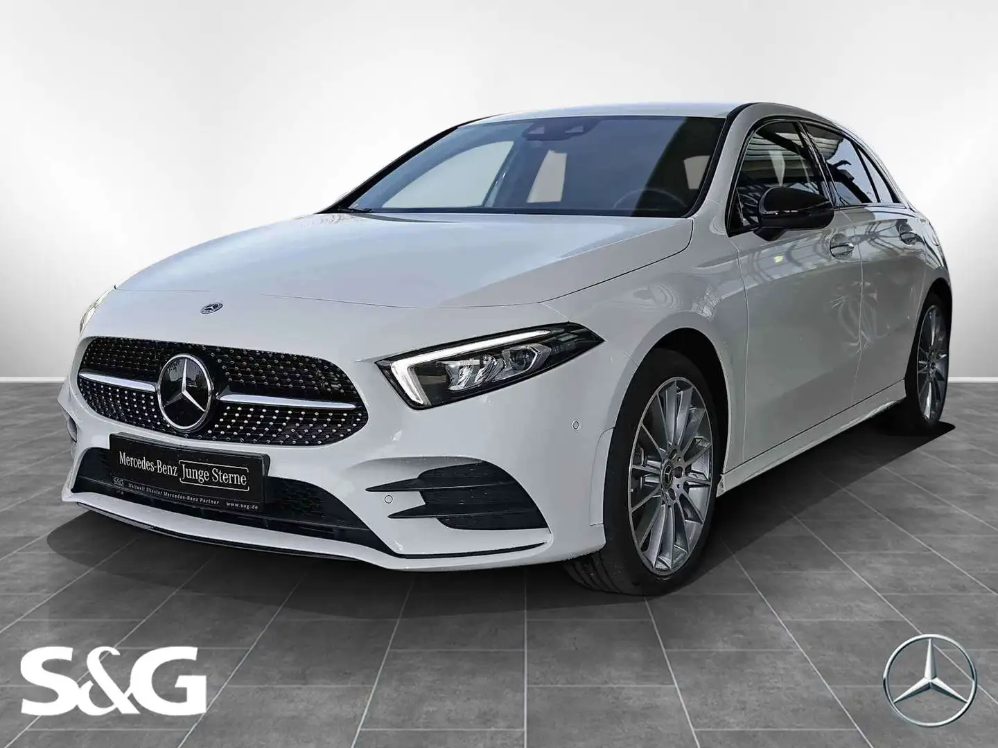 Mercedes-Benz A 250 e AMG DISTRONIC+NIGHT PAKET+CARPLAY+LED+19 Blanc - 1