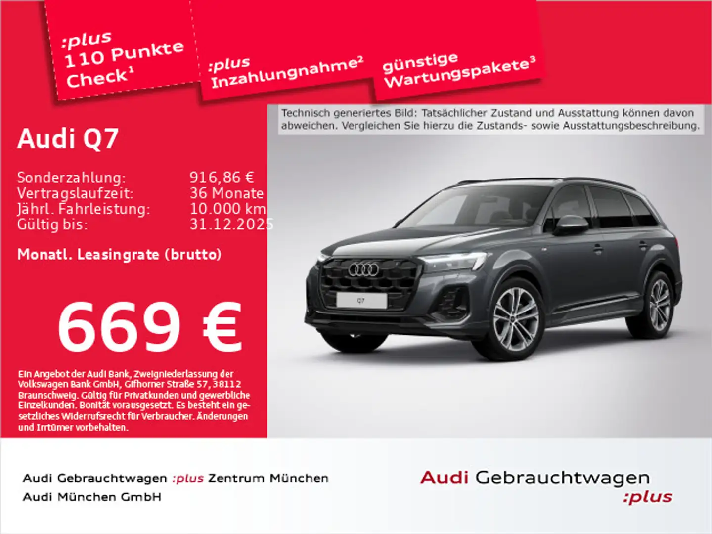 Audi Q7 50 TDI qu. tiptr. S line 7-Sitzer/Pano/Virtua Grau - 1