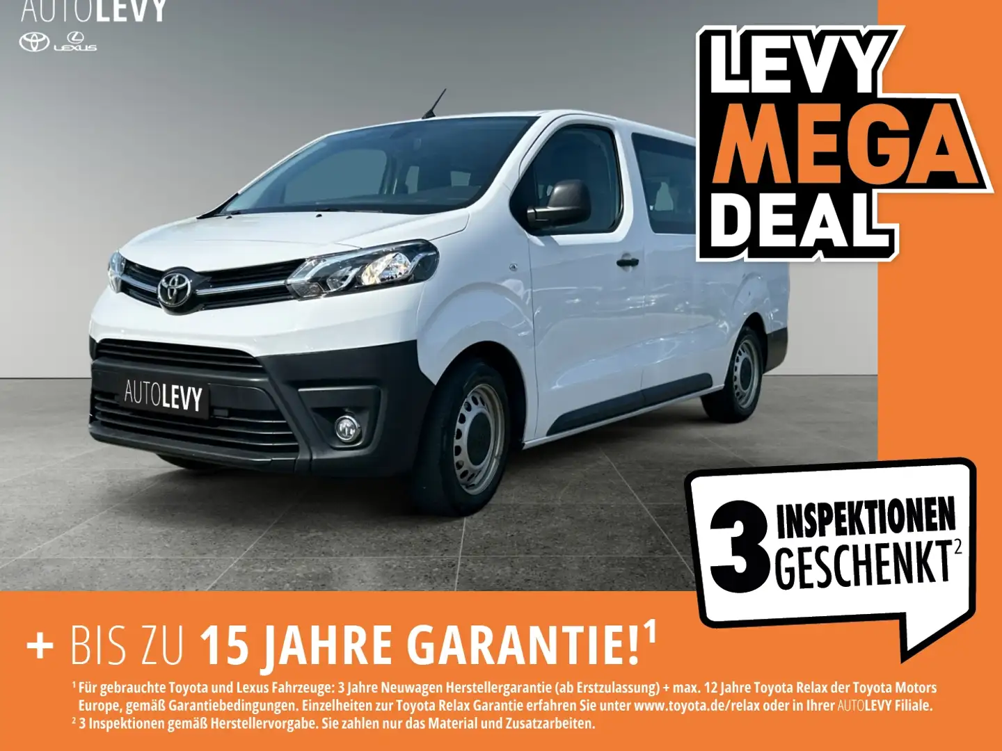 Toyota Proace Kombi 2.0D L2 Comfort *9-Sitzer*Klima*Navi Weiß - 1