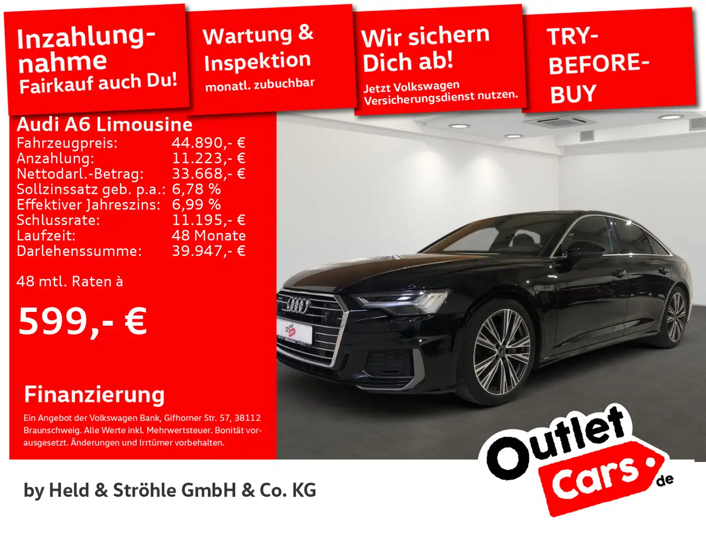 Audi A6 S line 45 TFSI quattro S tronic AHK Schwarz - 1