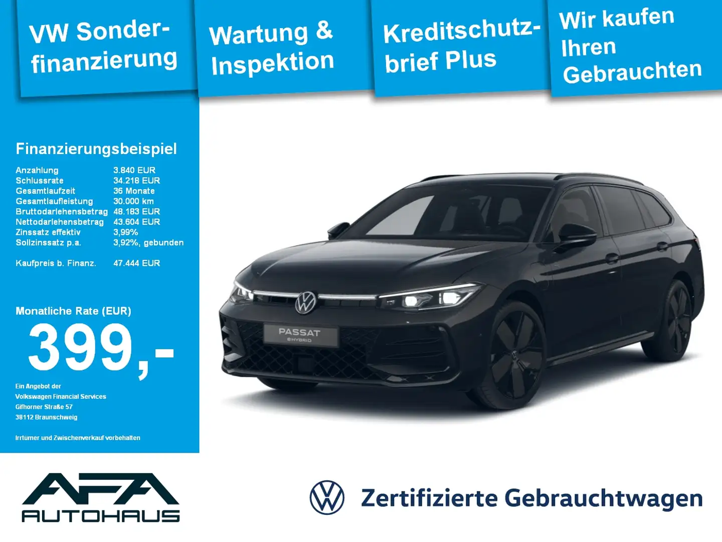 Volkswagen Passat Var. 1.5 TSI eHybrid R-Line DSG AHK*Matrix Schwarz - 1