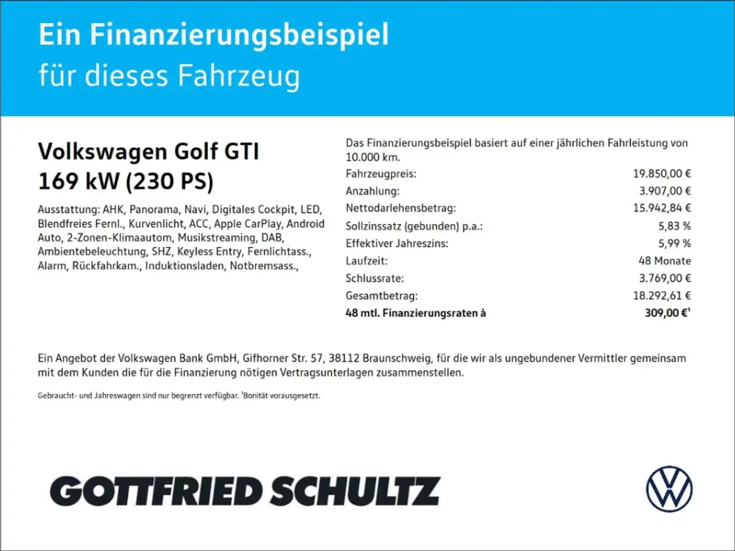 Volkswagen Golf GTI VII 2.0 TSI DSG   AHK   Pano   Kamera   SHZ Blau - 2