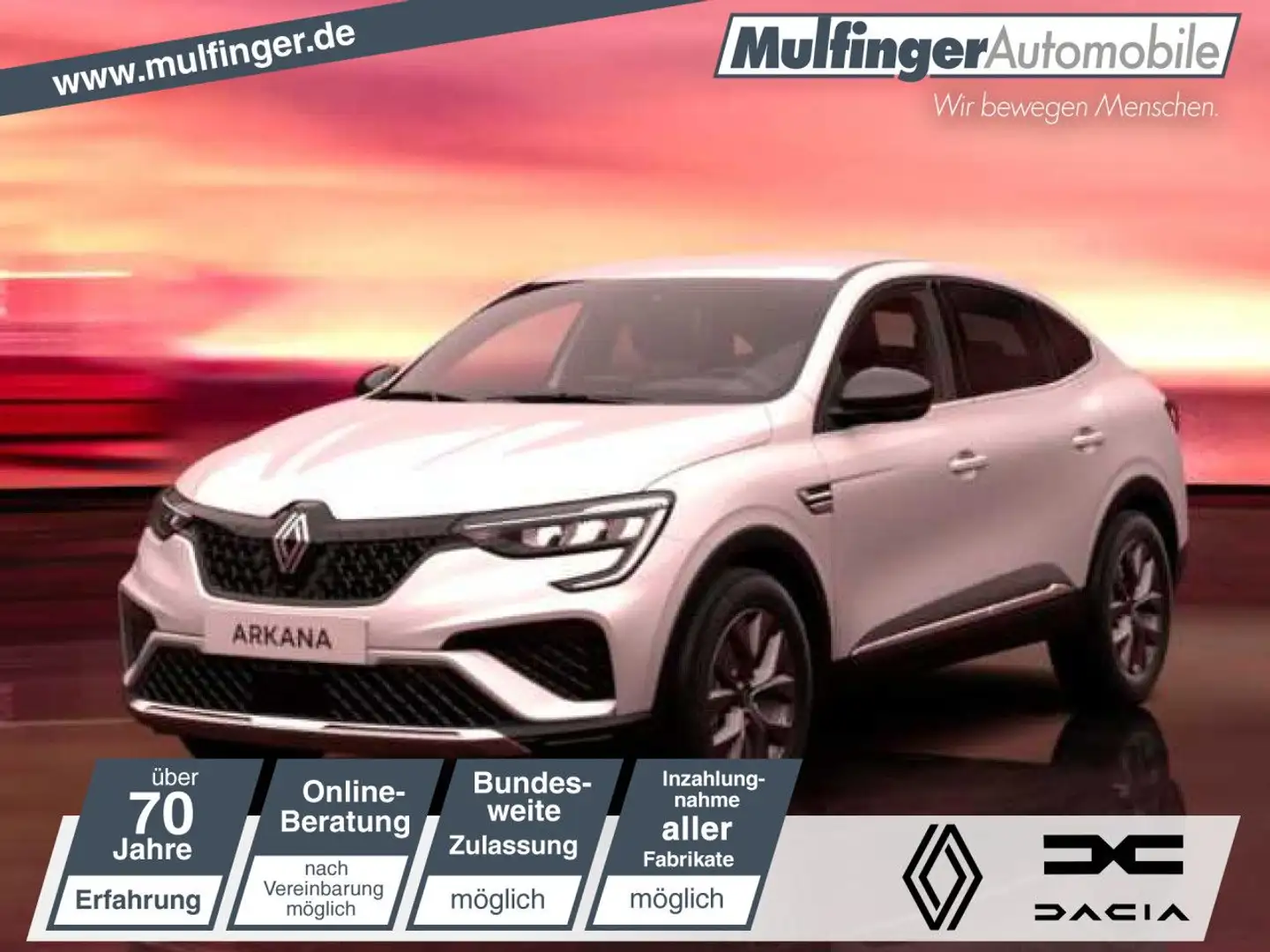 Renault Arkana Evolution Mild Hybrid 140 EDC Allwetter EPH Navi Weiß - 1