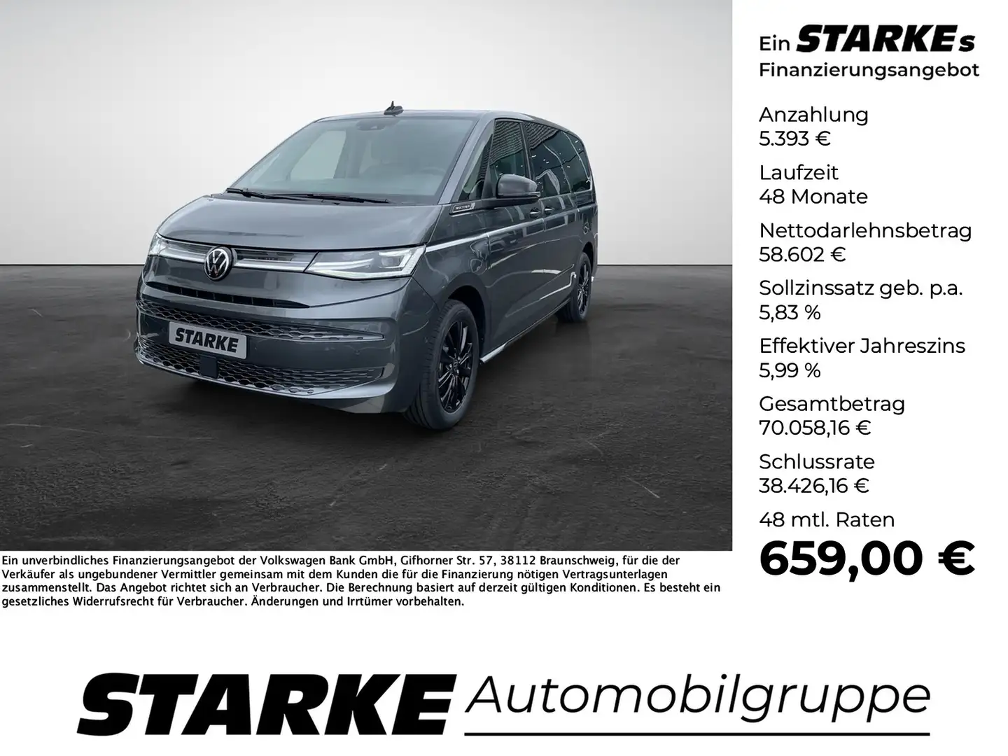 Volkswagen T7 Multivan 2.0 TDI DSG Style lang 7-Sitzer Gri - 1
