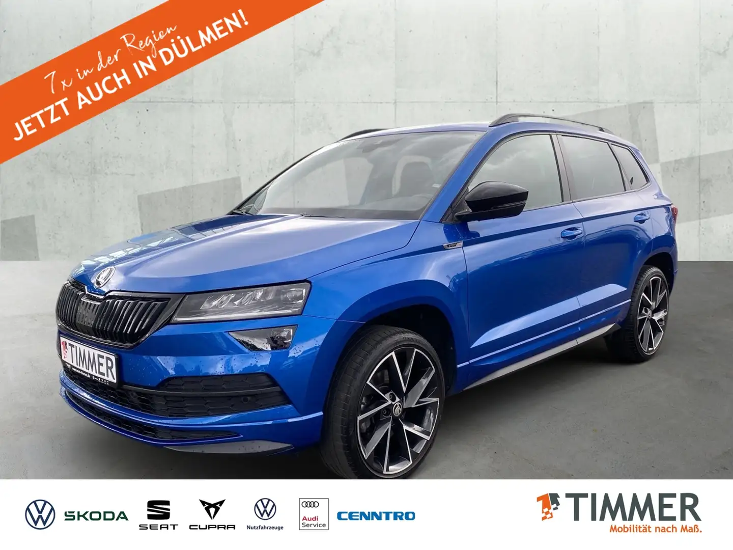 Skoda Karoq 1.5 TSI DSG SPORTLINE *LED *AHK *RKAM *ACC *NAVI Blauw - 1