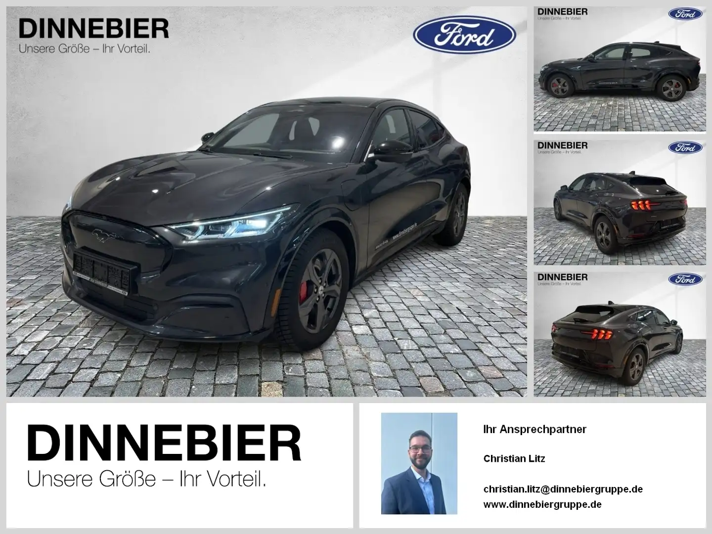 Ford Mustang Mach-E AWD Glasdach+LED+360°Kamera Zwart - 1