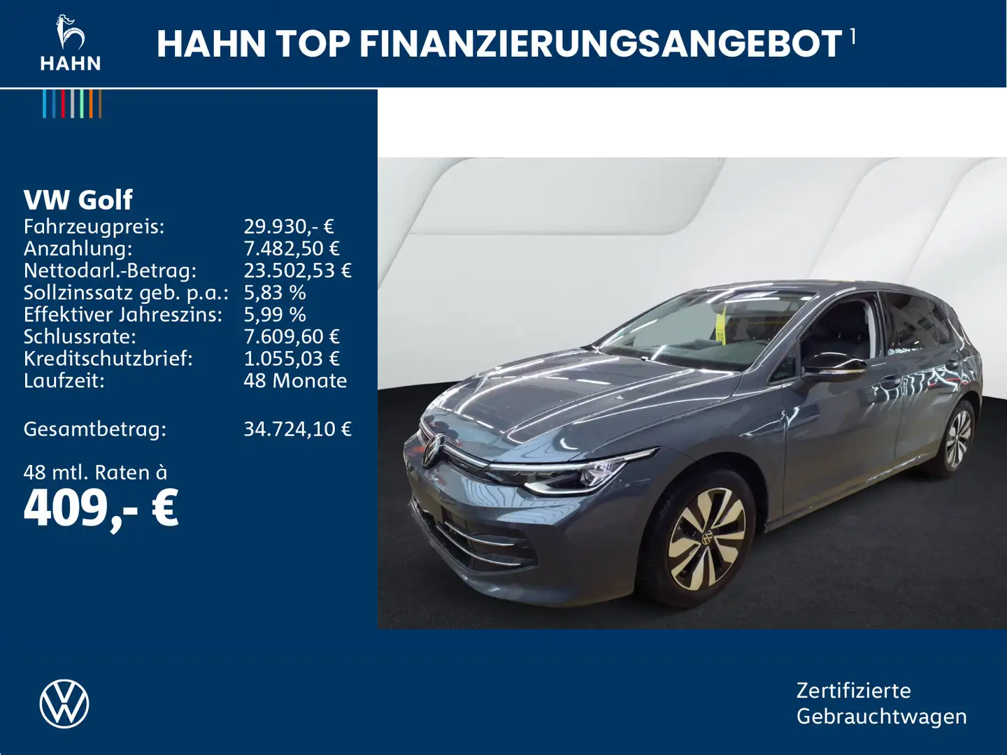 Volkswagen Golf VIII 2,0TDI DSG GOAL AHK NAV KAM LED ACC Grau - 2