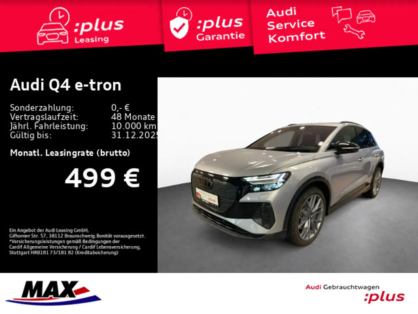 Audi Q4 e-tron 55 QUATTRO S LINE MATRIX+PANO+AHK+AUGM Silber - 1