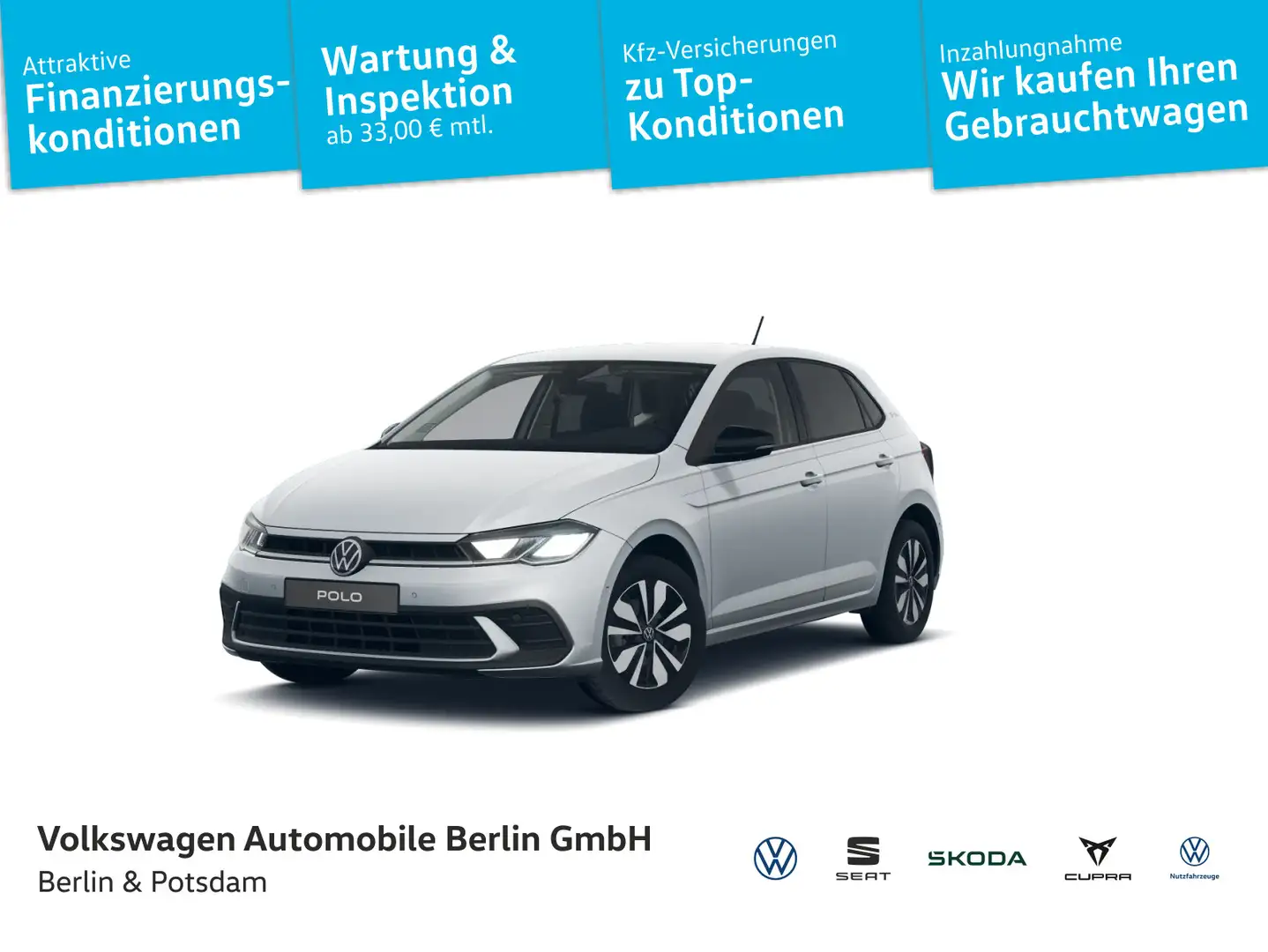 Volkswagen Polo 1.0 TSI Goal DSG Connect LED PDC SHZ Silber - 1