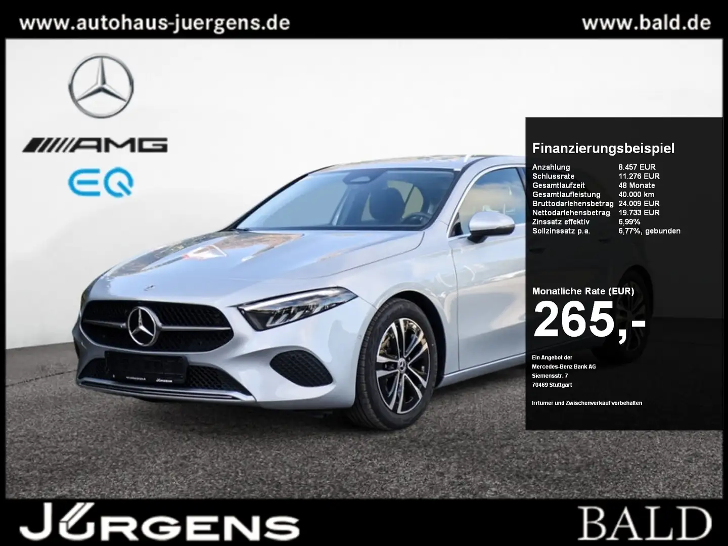 Mercedes-Benz A 200 Progressive/LED/Cam/AHK/Stdhz/Winter/17' Zilver - 1