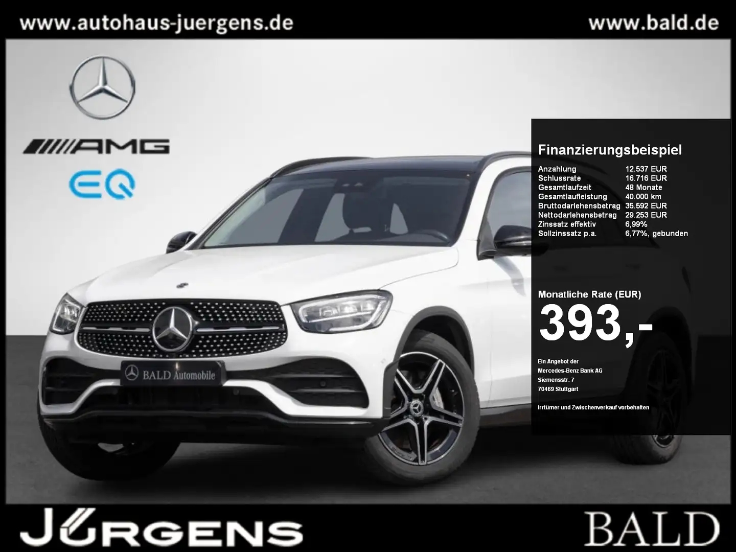 Mercedes-Benz GLC 200 4M AMG/Wide/LED/Pano/AHK/360/Easy/Night Білий - 1