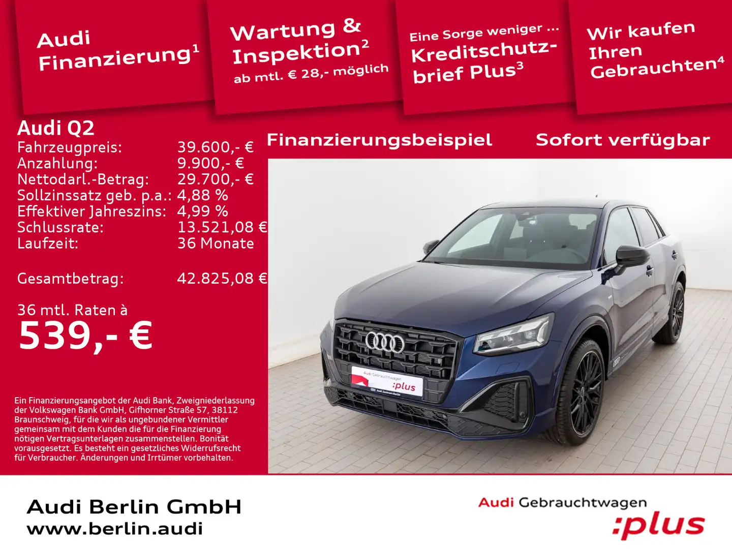 Audi Q2 S line 35 TFSI S tronic Blau - 1