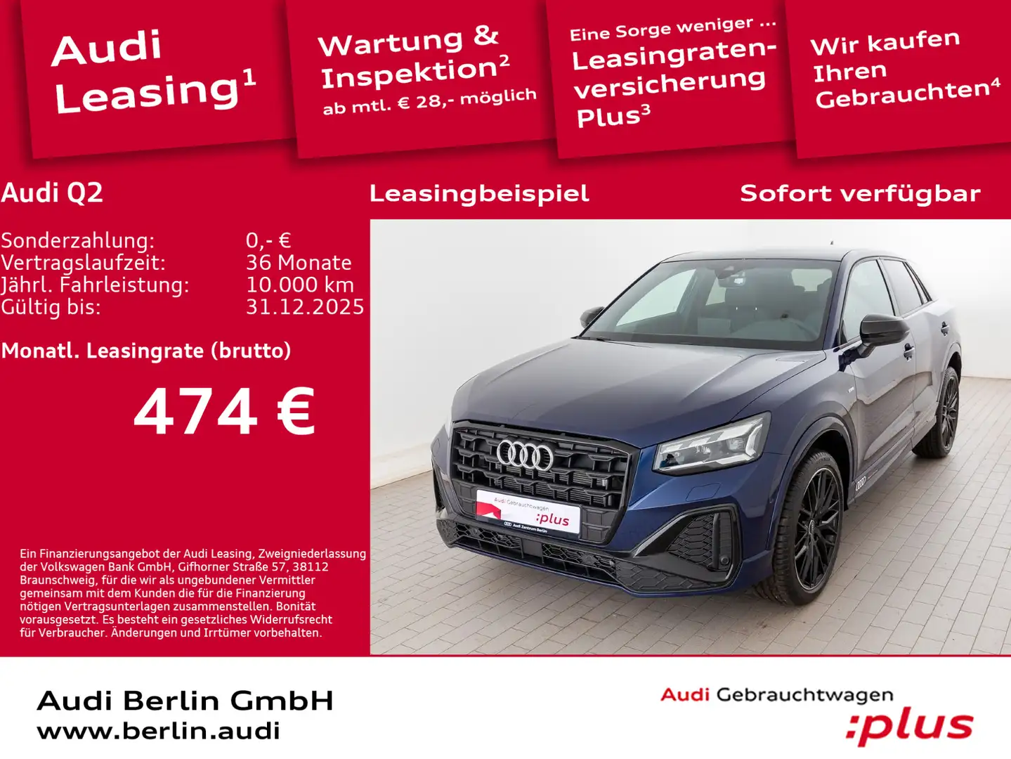 Audi Q2 S line 35 TFSI S tronic Blau - 1