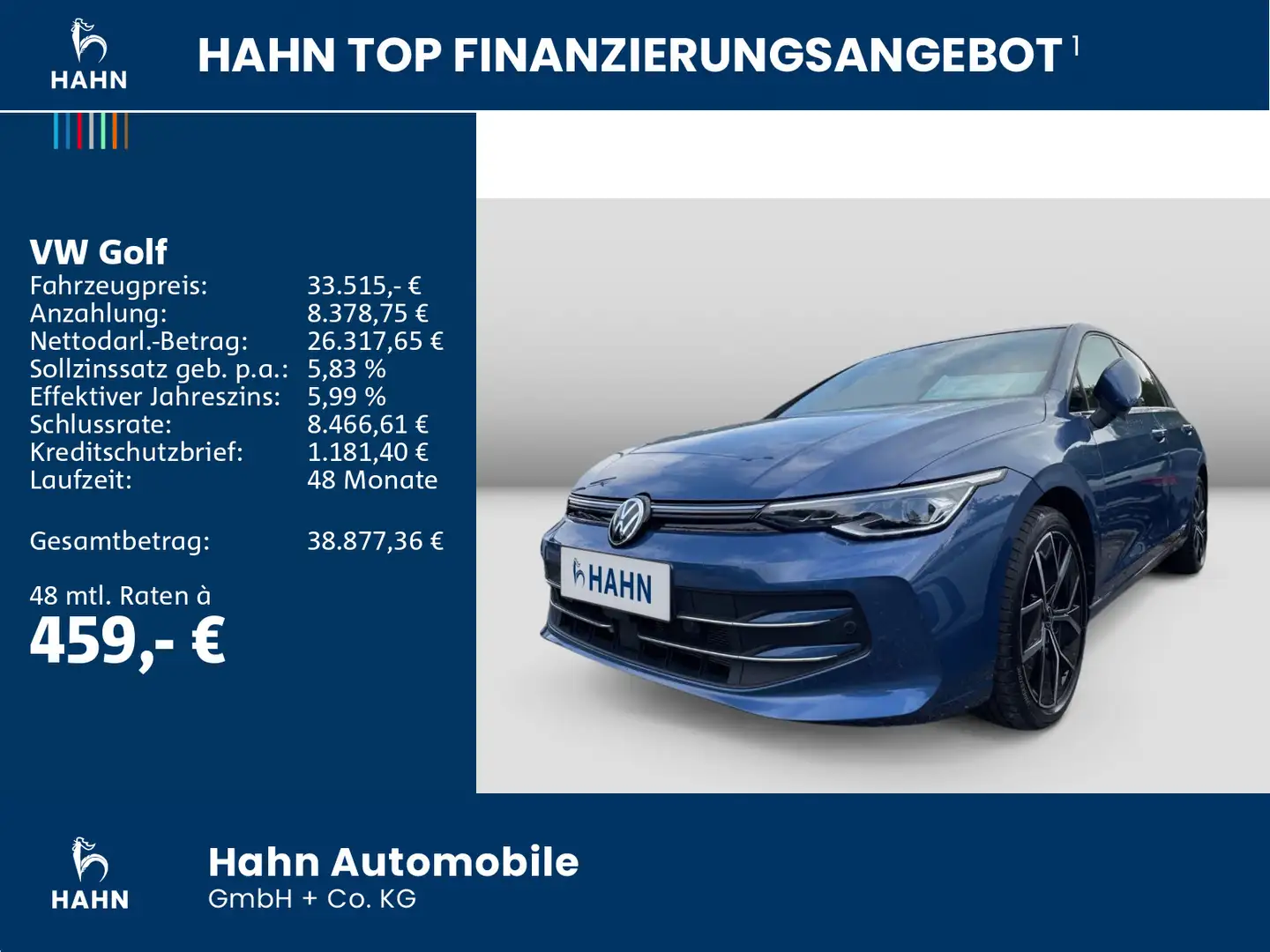 Volkswagen Golf VIII Edition 50 1.5eTSI DSG DCC AHK PANO HU Blau - 2