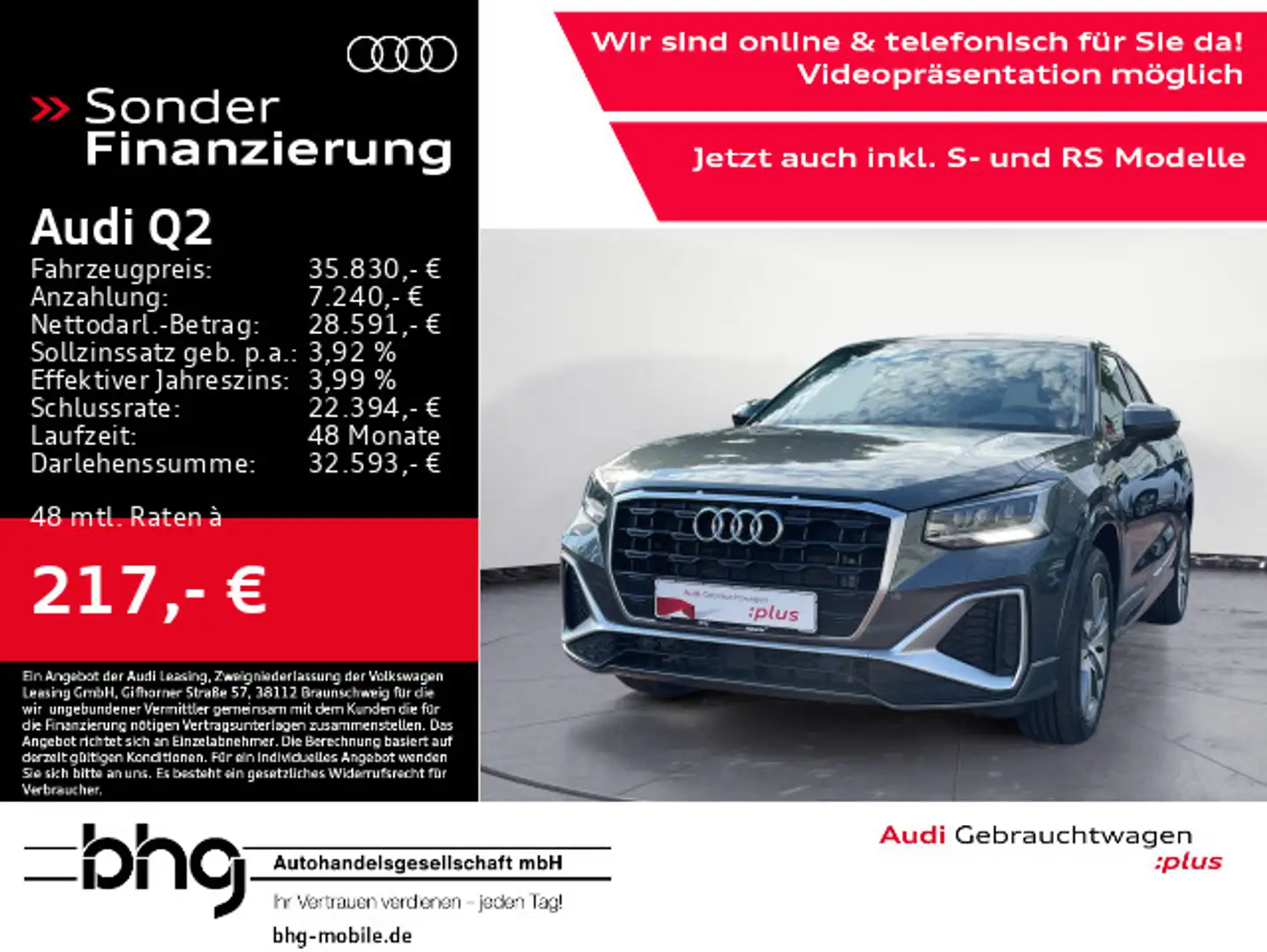 Audi Q2 35 TDI S-line LED/AHK/ACC/Assist/uvm. Grau - 1