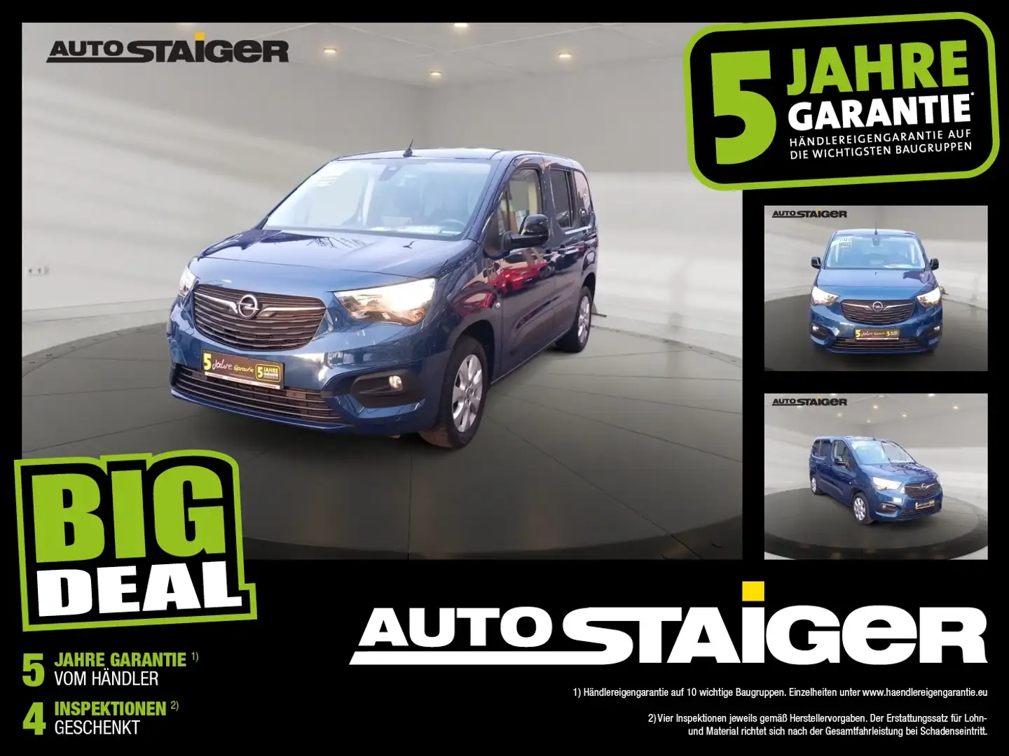 Opel Combo Life E 1.5 D Elegance Navi, Klima, PDC, Blauw - 1