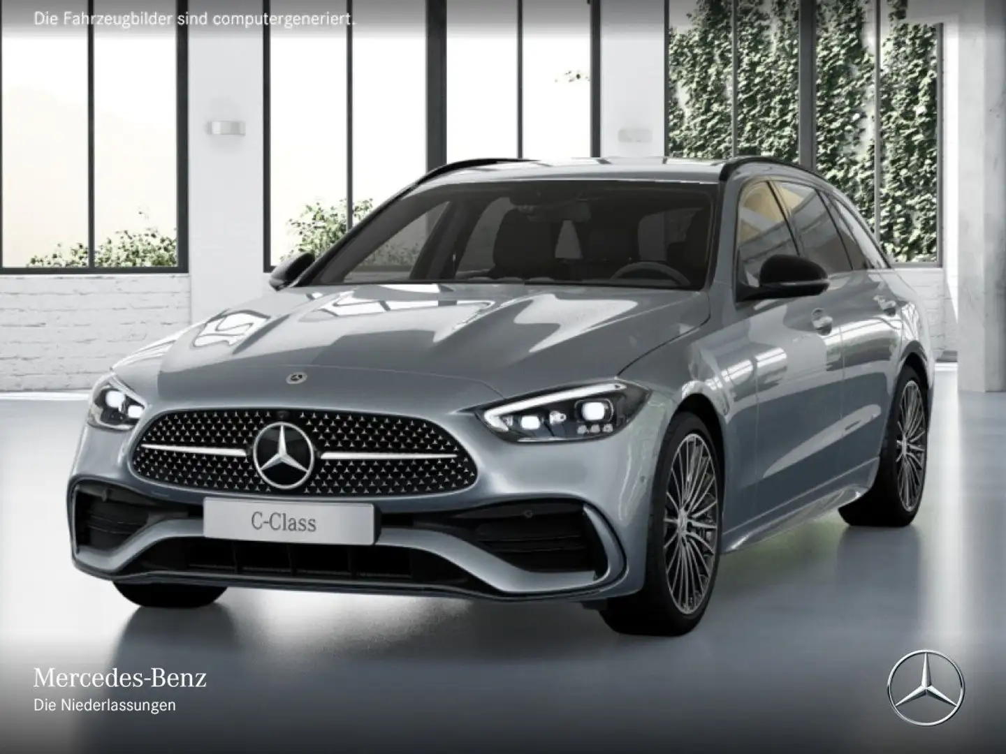 Mercedes-Benz C 200 T AMG+NIGHT+360+AHK+TOTW+KEYLESS+9G Silber - 2
