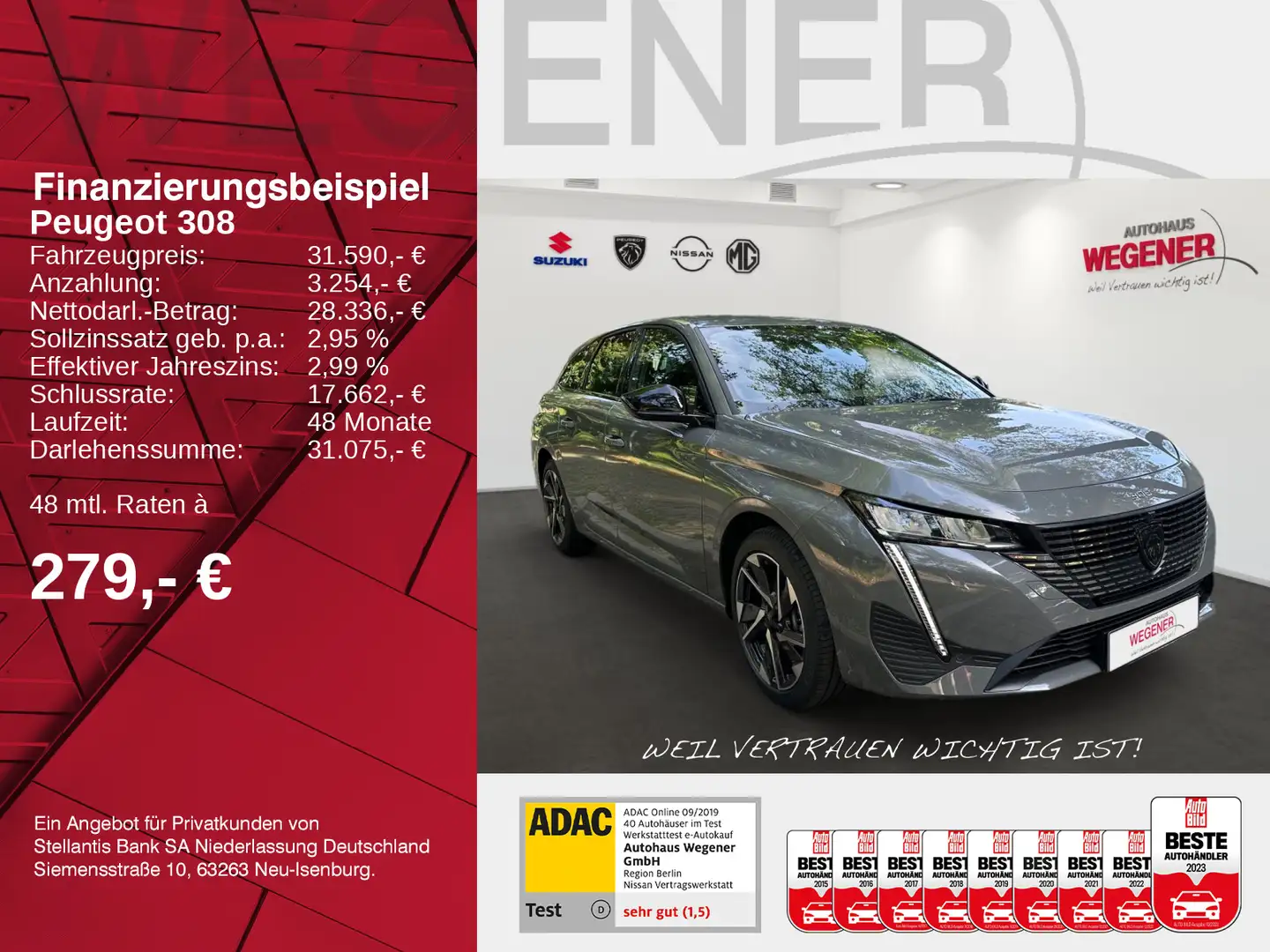 Peugeot 308 SW Allure Hybrid 136 e-DSC6 *Kamera*SHZ* Grau - 2