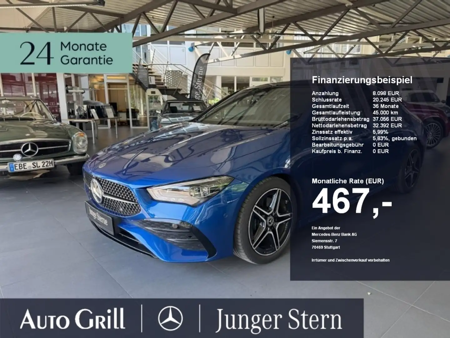 Mercedes-Benz CLA 200 d AMG Night Pano KeyGO Multibeam Kam Blau - 1