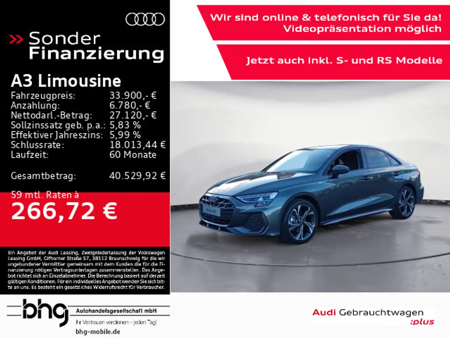 Audi A3 S line 35 TFSI 110(150 ) kW(PS) S t Gris - 1
