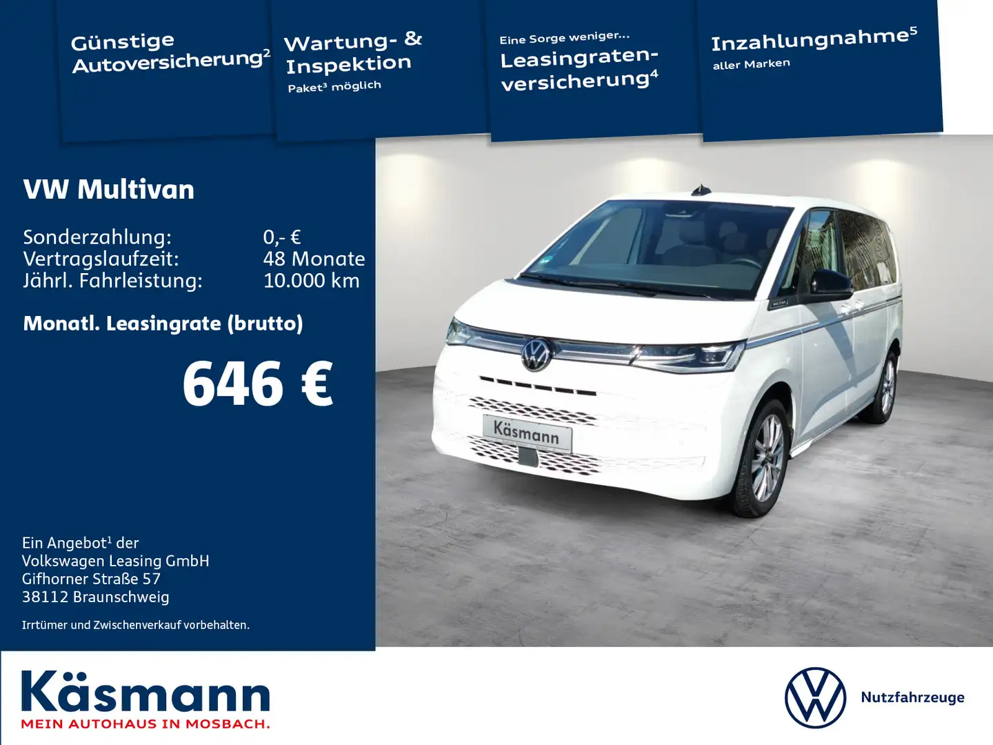 Volkswagen T7 Multivan T7 Multivan Style 2.0 TDI NAVI PANO MATRIX KAM Weiß - 1