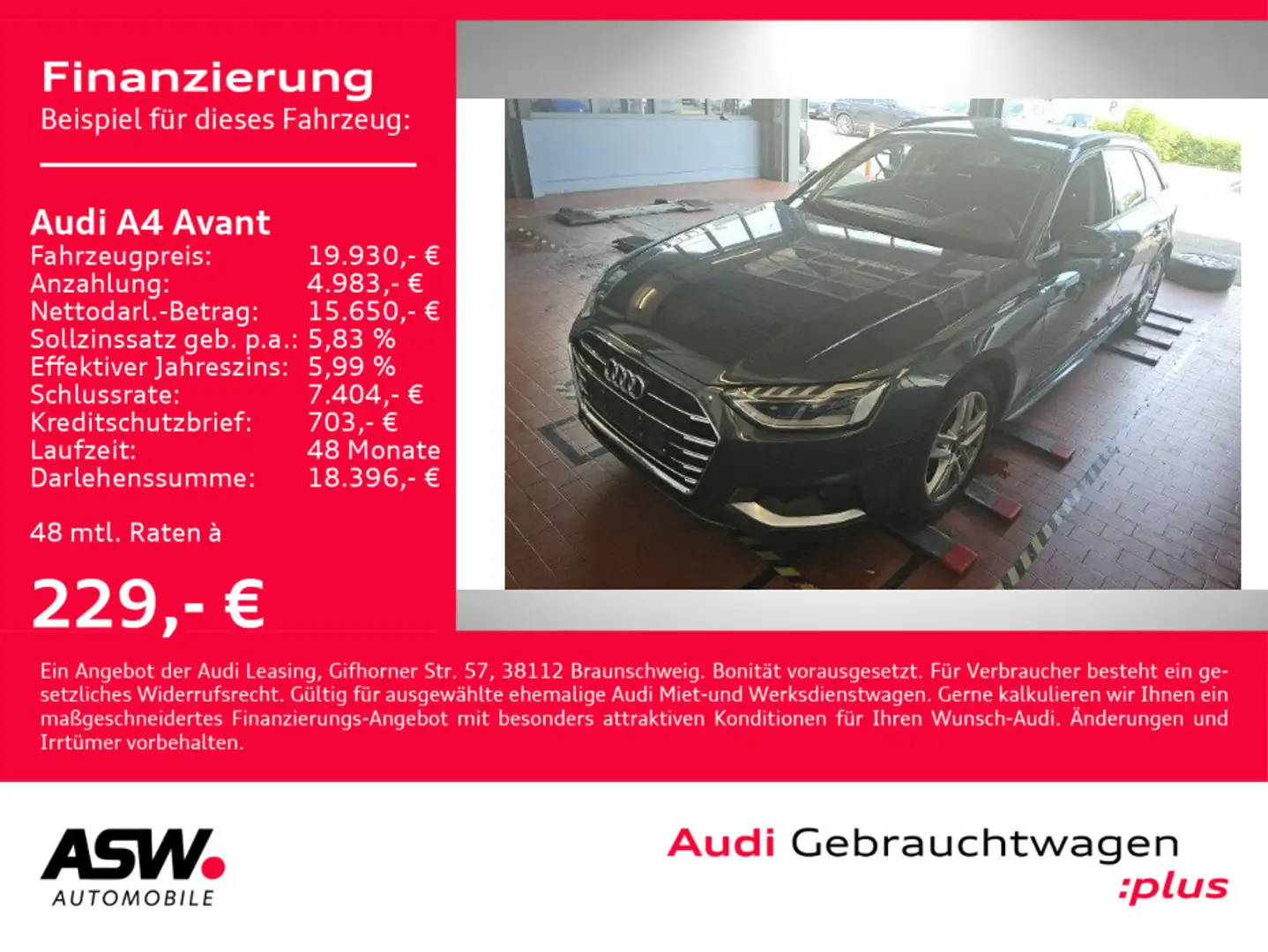 Audi A4 advanced 35TDI Stronic Navi LED ACC PDC Grau - 1