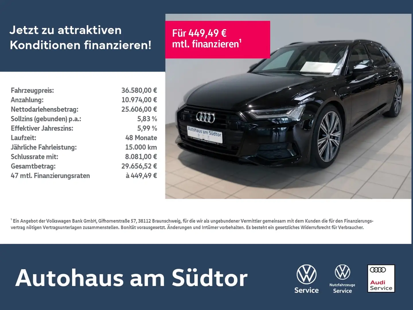 Audi A6 Avant Sport 50 3.0 TDI quattro | LED AHK RFK Noir - 1