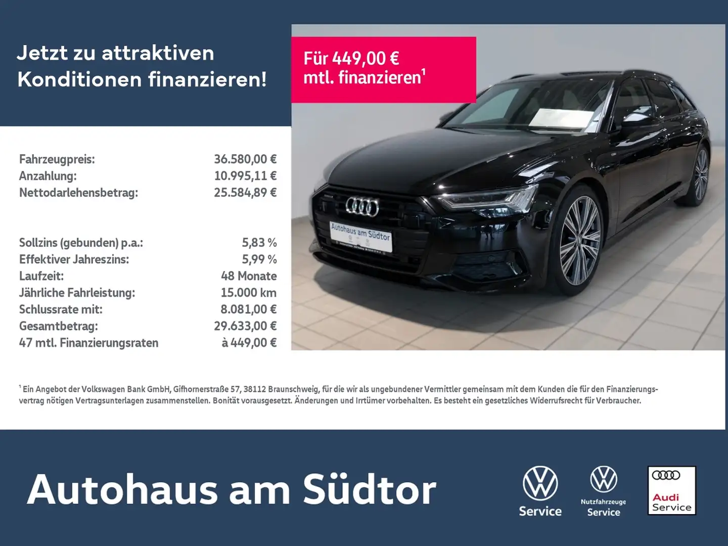 Audi A6 Avant Sport 50 3.0 TDI quattro | LED AHK RFK Schwarz - 1