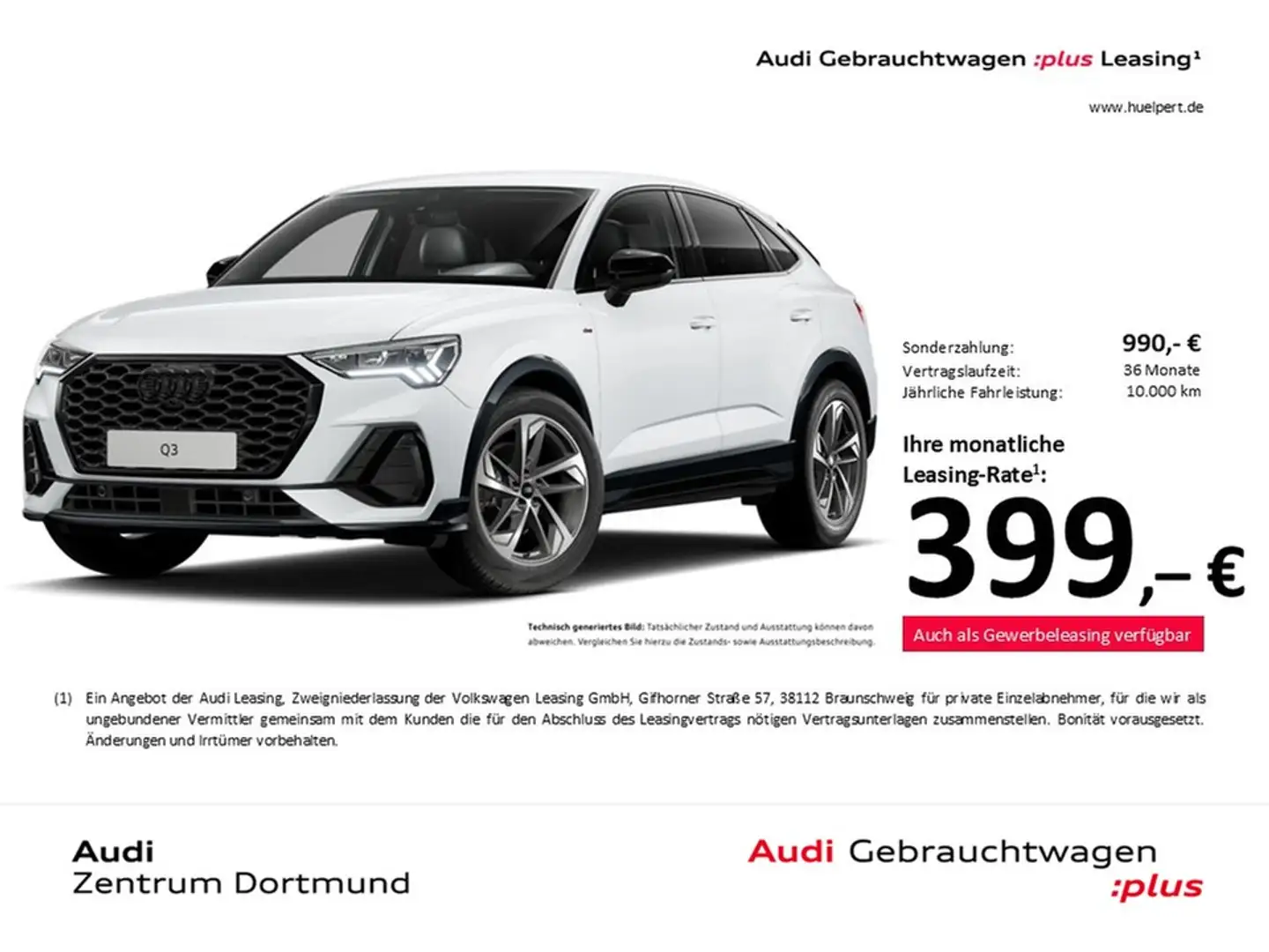 Audi Q3 Sportback 35 S LINE BLACKPAK AHK 360°CAM LM19 Weiß - 1