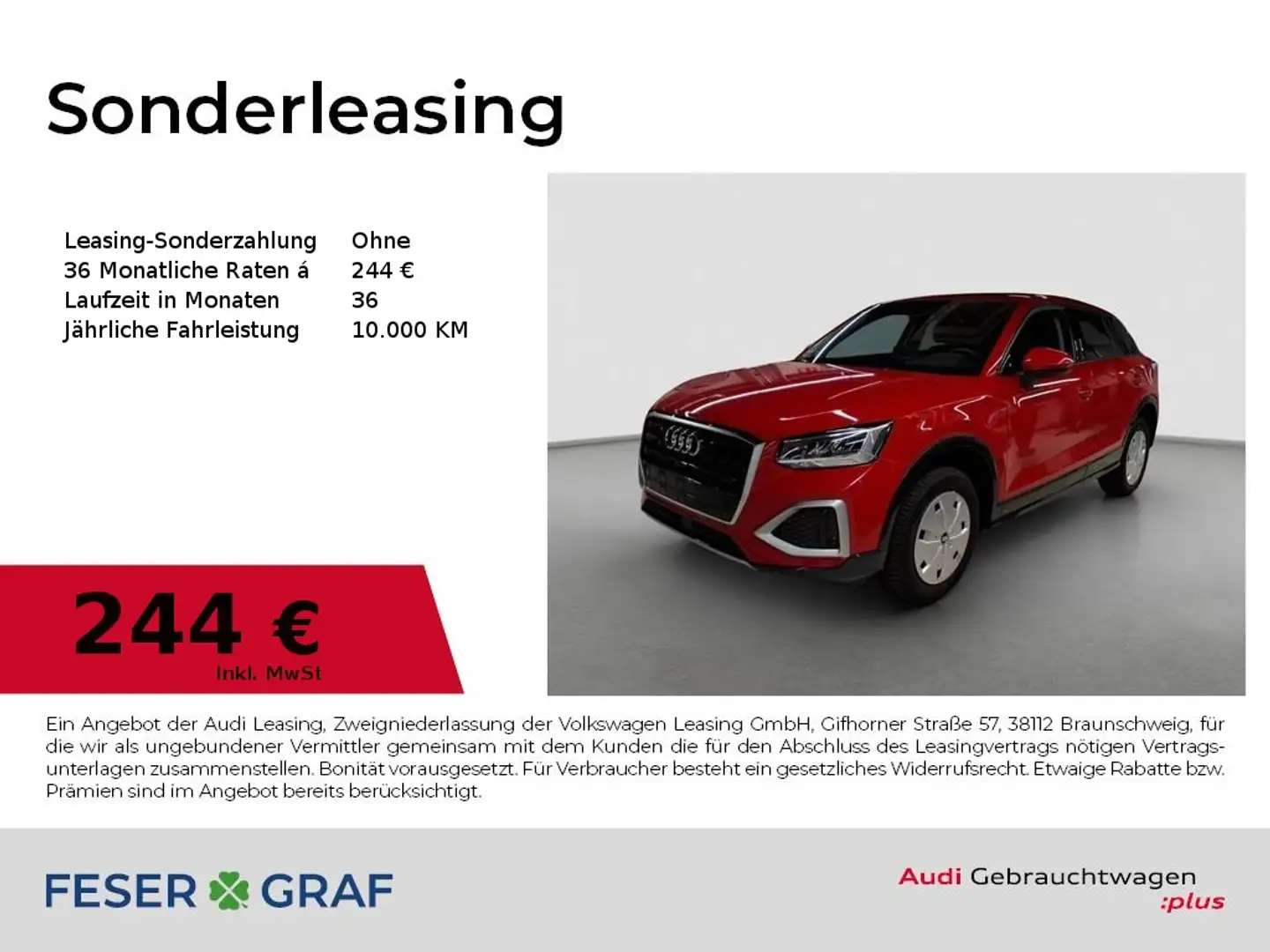 Audi Q2 Advanced 35 TDI S tronic AZV/GRA/CarPlay/VC+/Comfo Rot - 1