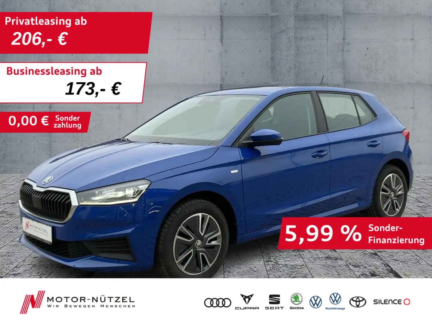 Skoda Fabia 1.0 TOUR LED+APP+DAB+MFA+MFL+GRA+PDC+KLIMA Blau - 1