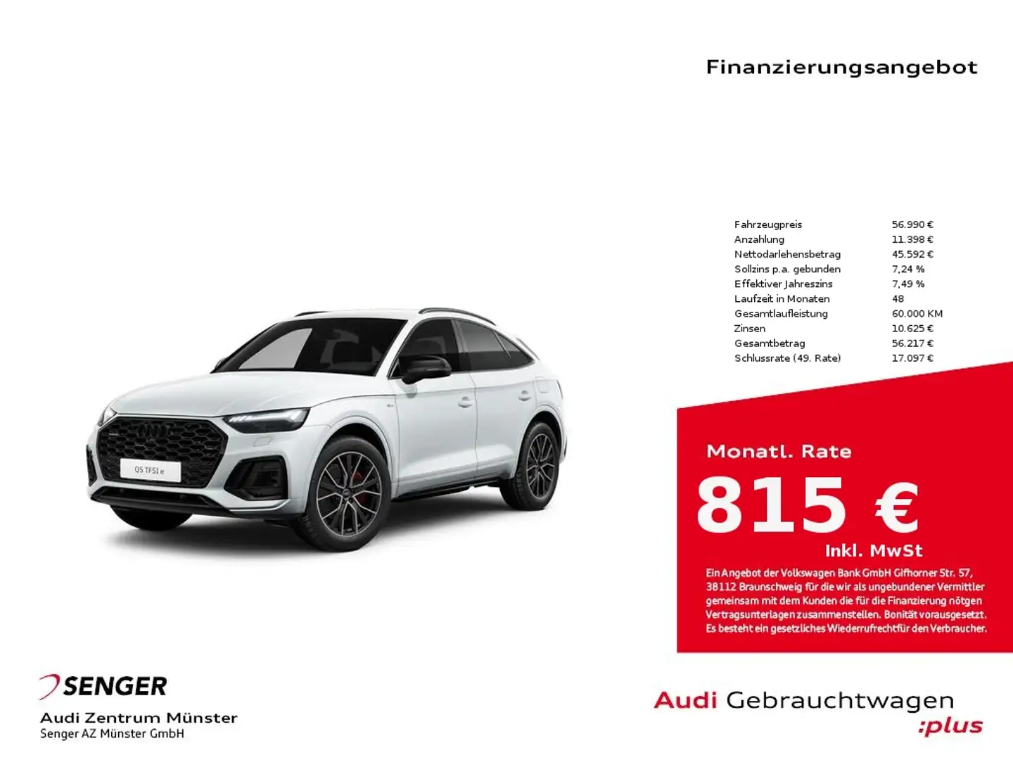 Audi Q5 Sportback 50 TFSI e S line quattro Matrix Weiß - 1