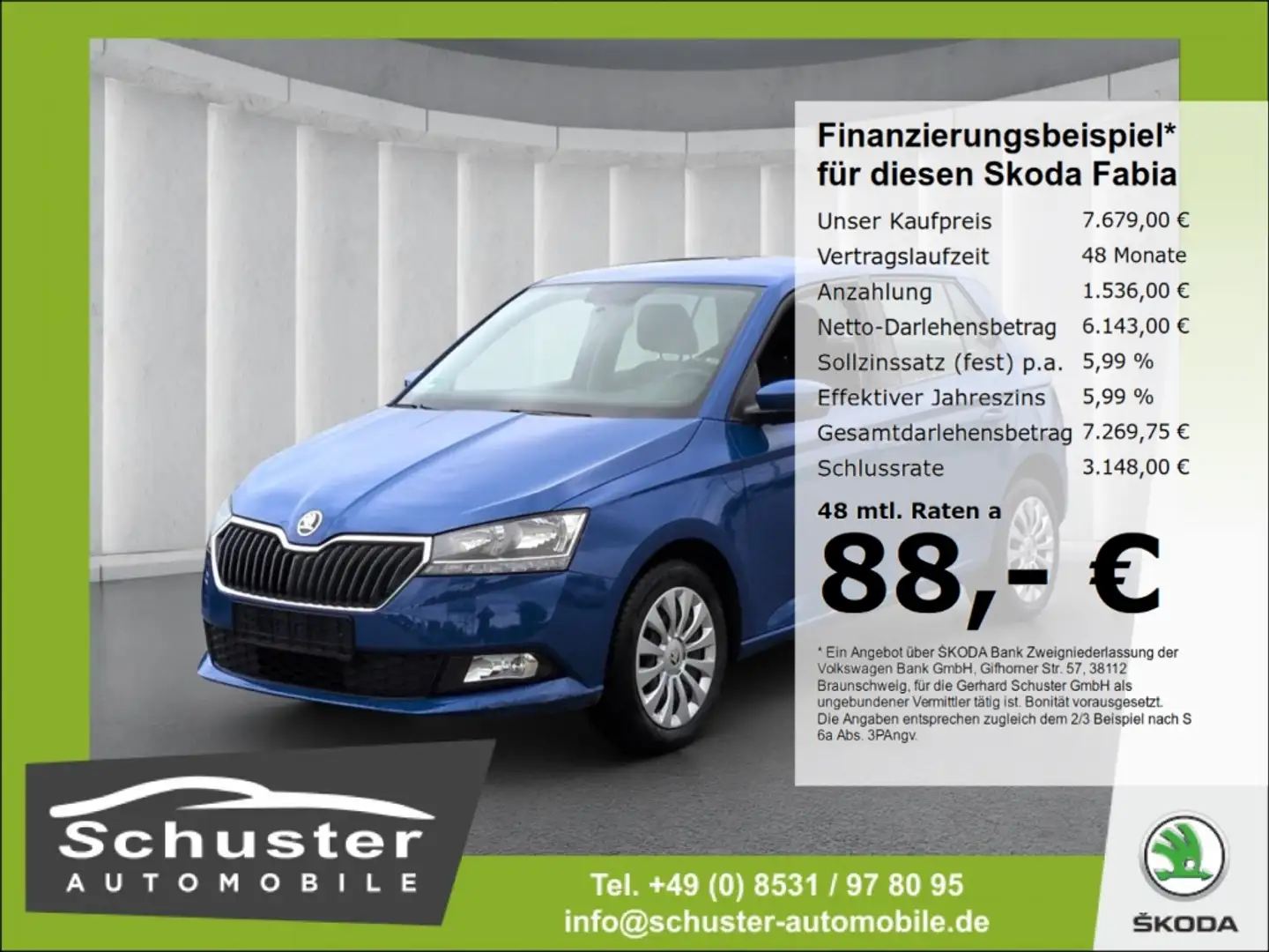 Skoda Fabia Cool Plus 1.0*PDC Klima Bluetoo Nebelsch Blau - 1
