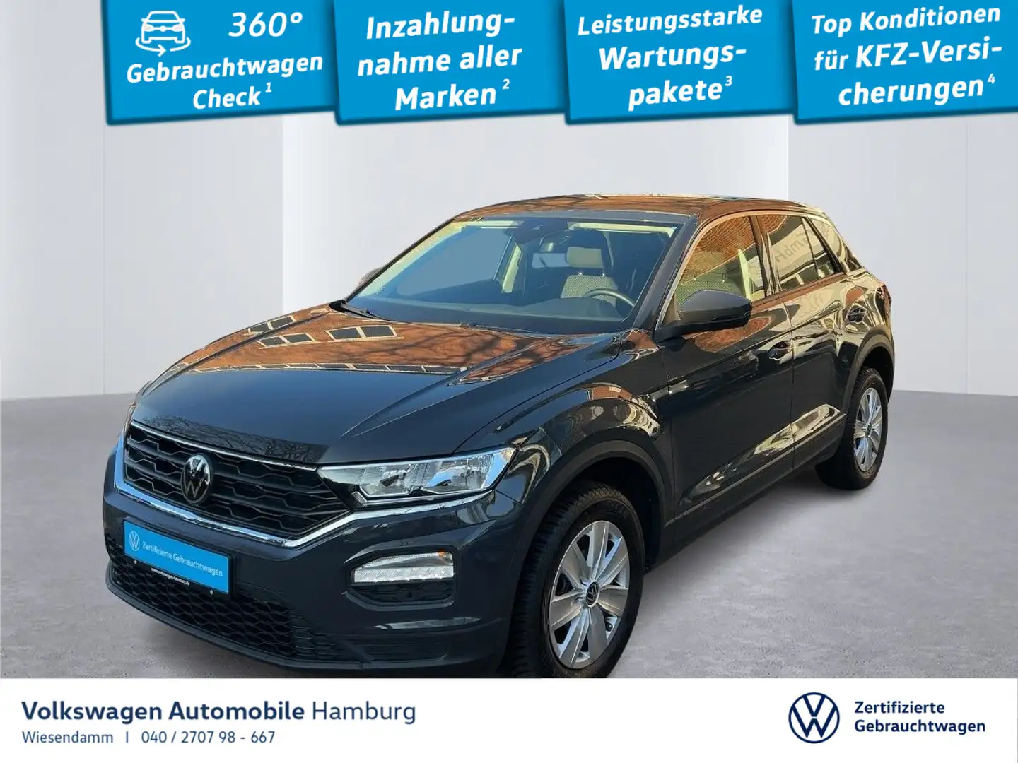 Volkswagen T-Roc 1.0 TSI Sitzhzg Klima DAB+ Grau - 1