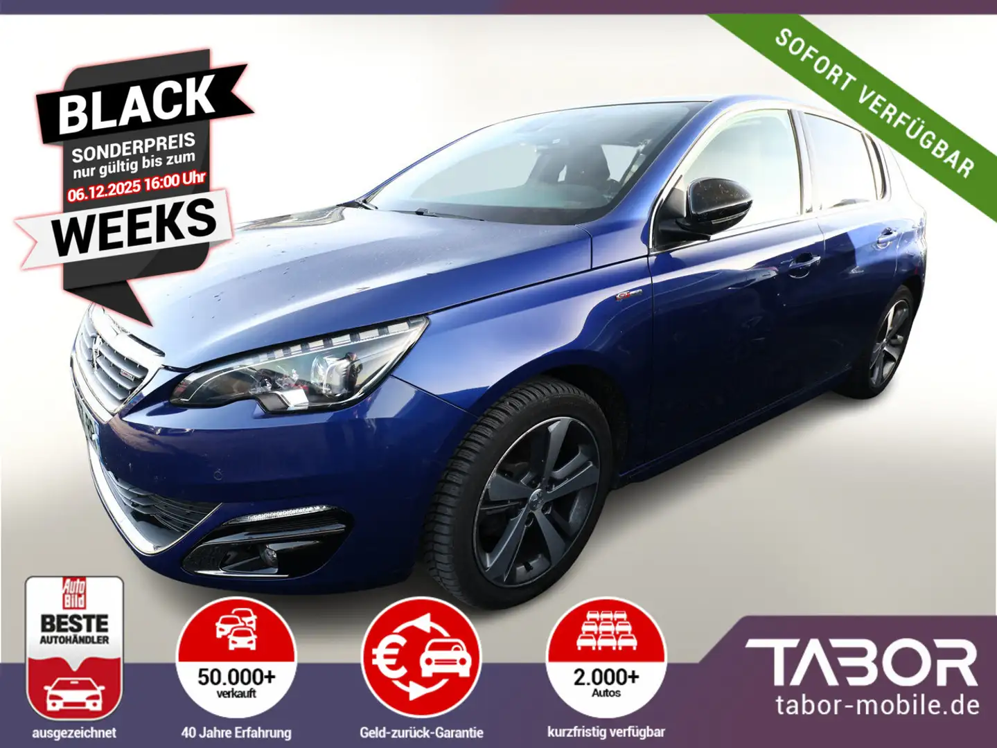 Peugeot 308 1.2 PT 130 Allure Pano LED Nav Kam KeyL PDC Blau - 1