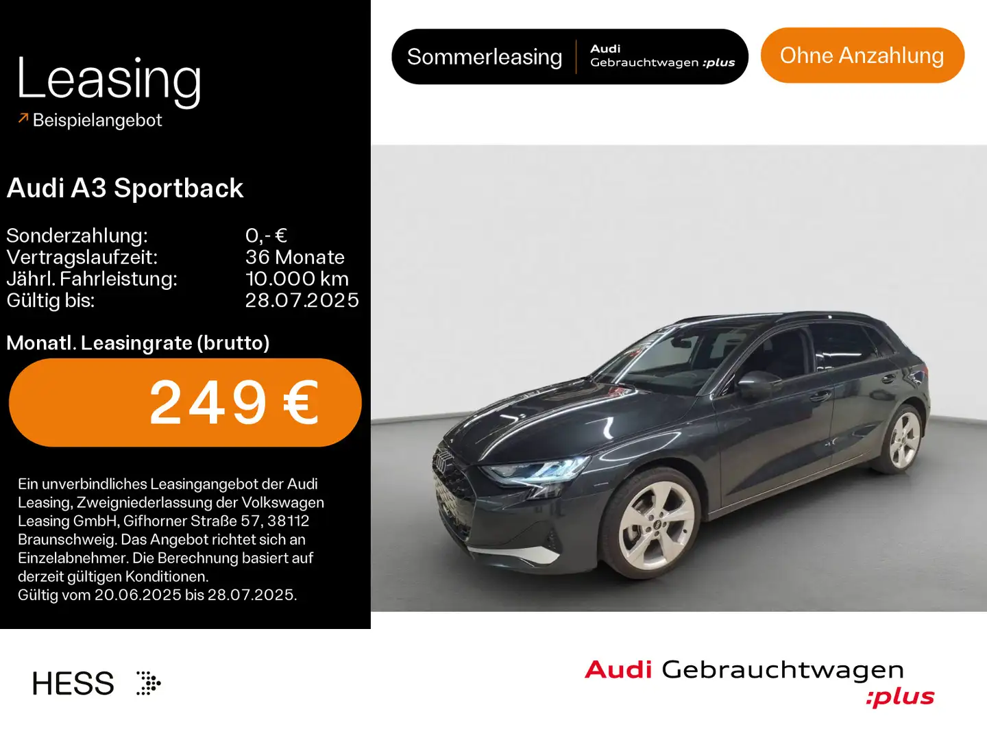Audi A3 35 TFSI advanced*NAVI-PLUS*AHK*VIRT Grau - 1