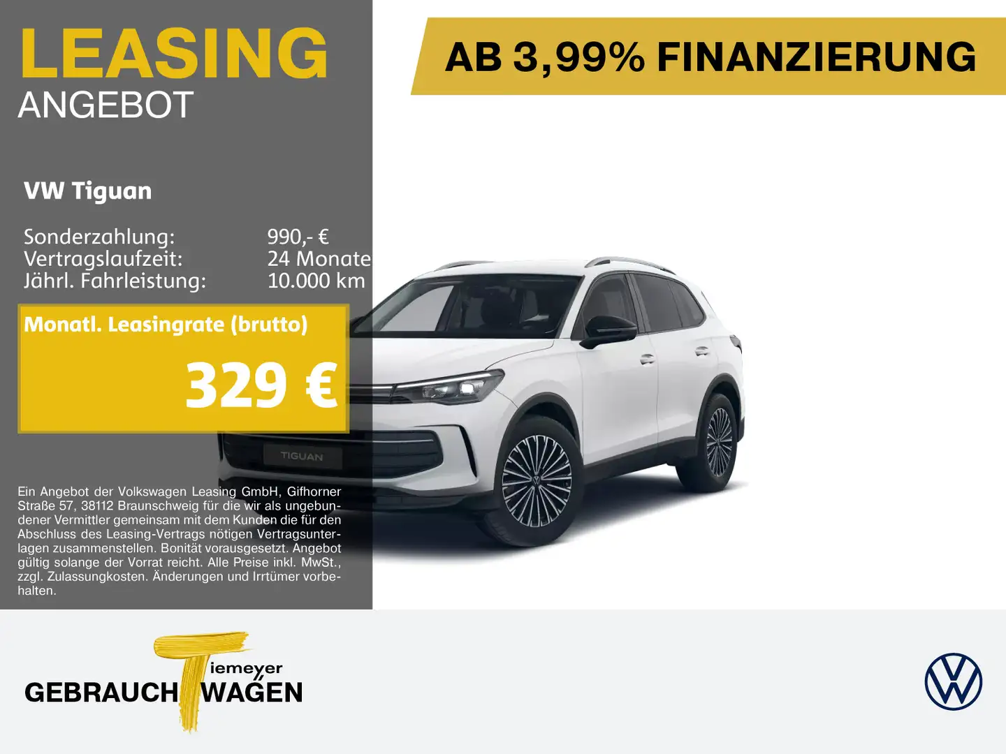 Volkswagen Tiguan 2.0 TDI DSG GOAL 360 LED+ AHK LM18 Weiß - 1