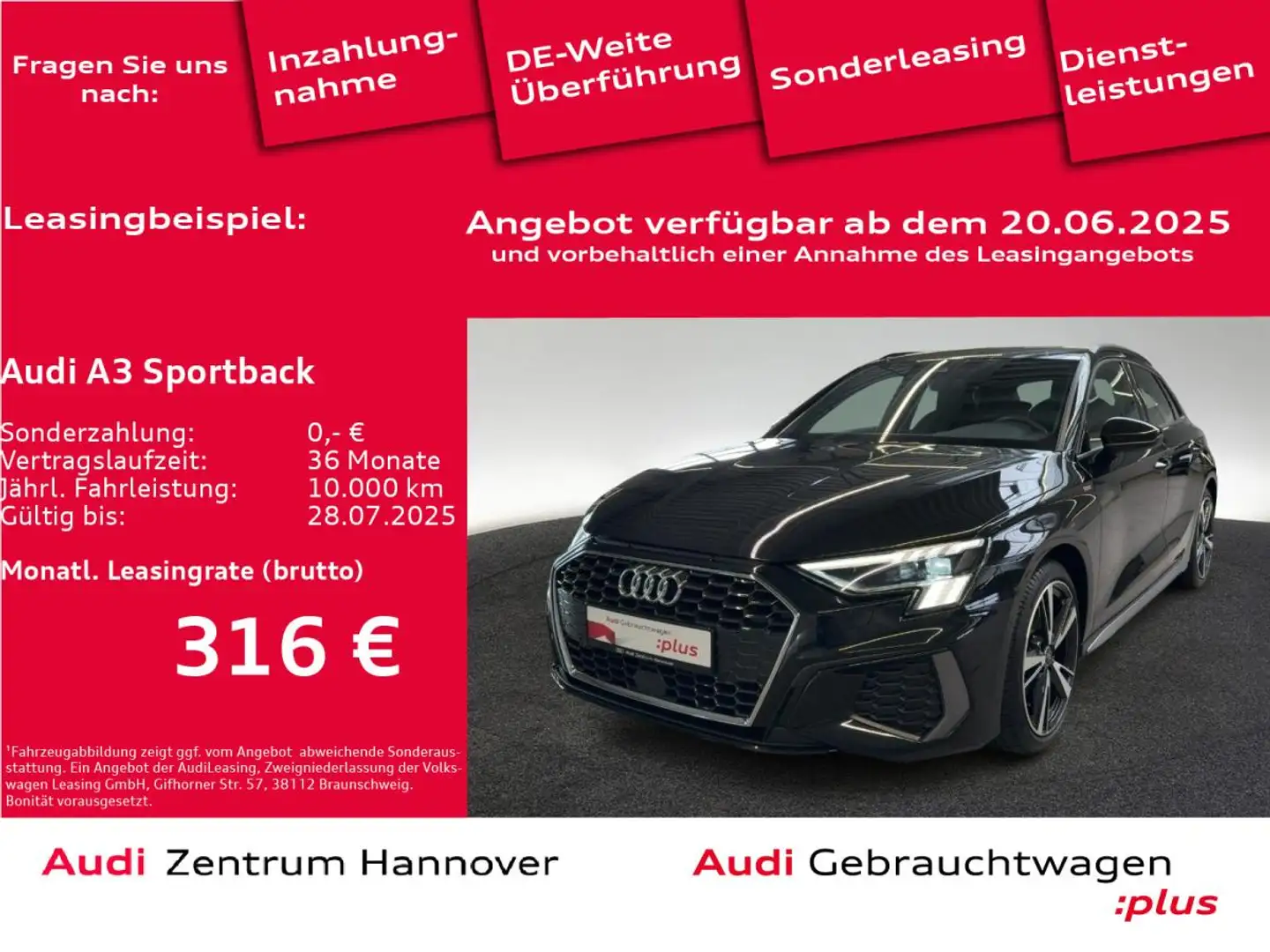 Audi A3 Sportback S line 35 TDI Matrix Kamera AHK ACC Schwarz - 1