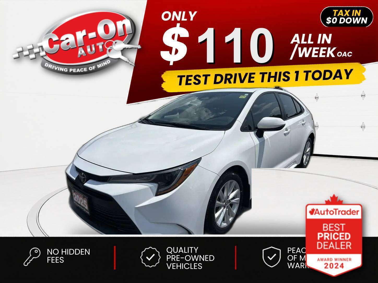 White 2025 Toyota Corolla Sedan Front-Wheel Drive Automatic